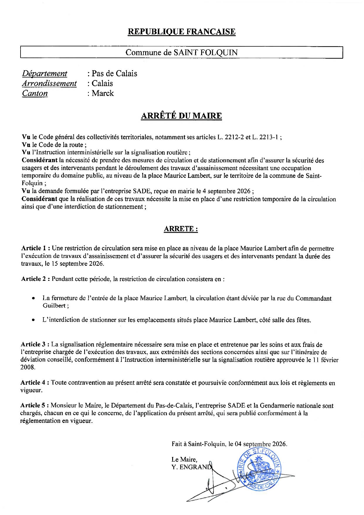 Arrêté travaux Place Maurice Lambert 15 septembre.jpg