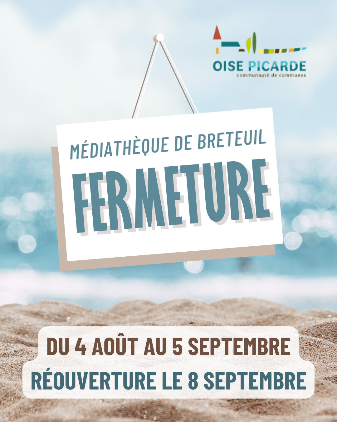 Post Instagram Annonce Fermeture Congés Moderne Photo Bleu Blanc Beige.png