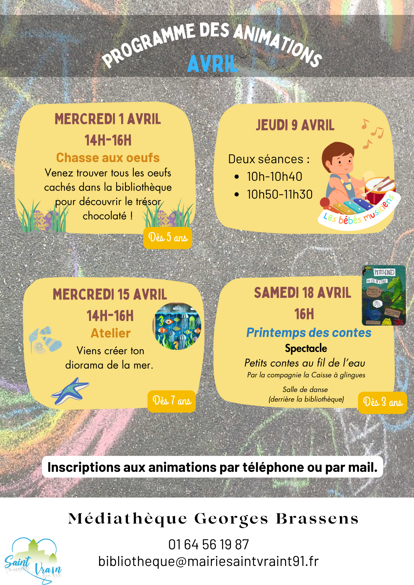 Programme des animations Avril - Bibliothèque Georges Brassens