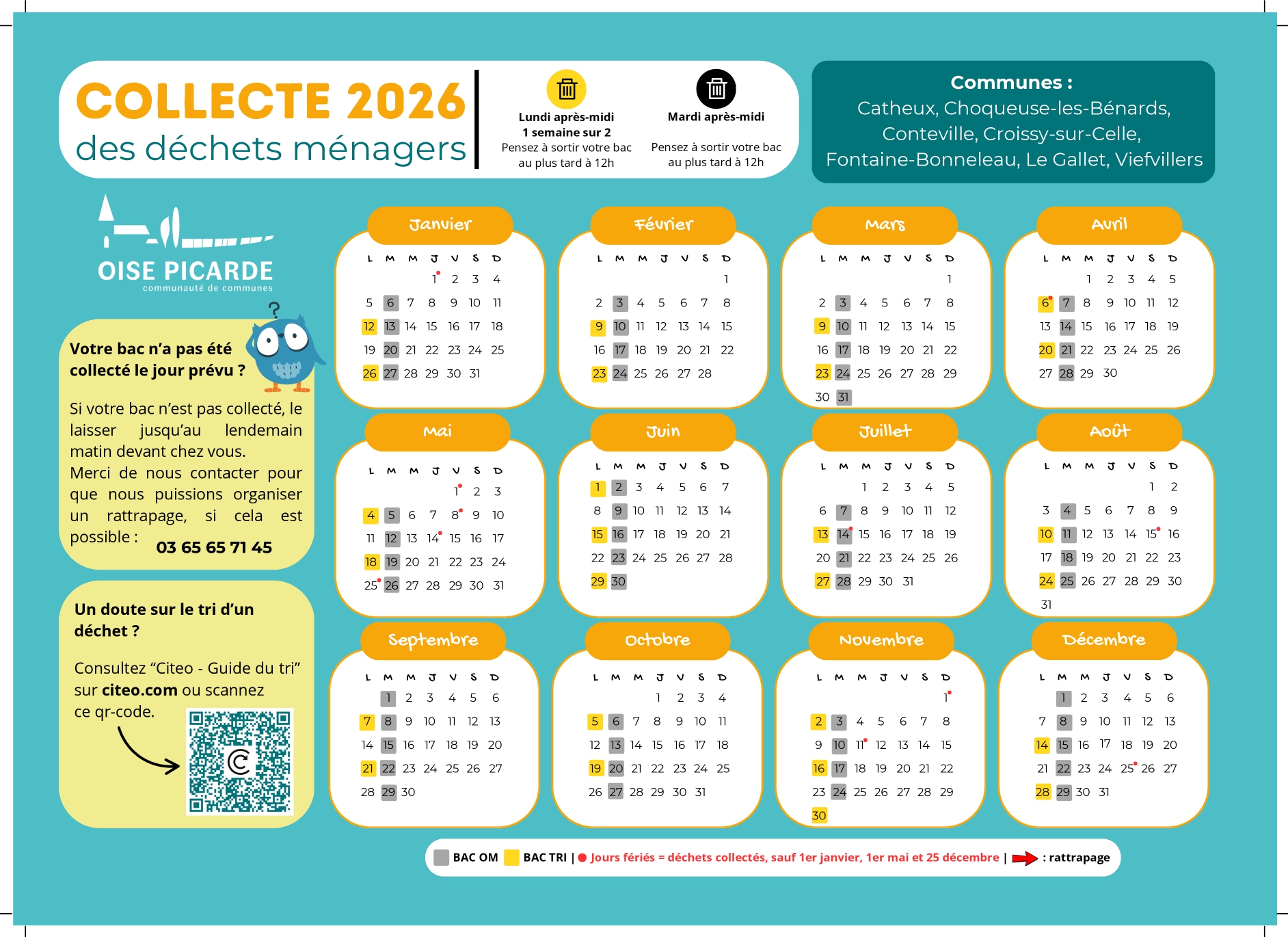 Collecte des déchets ménagers 2026