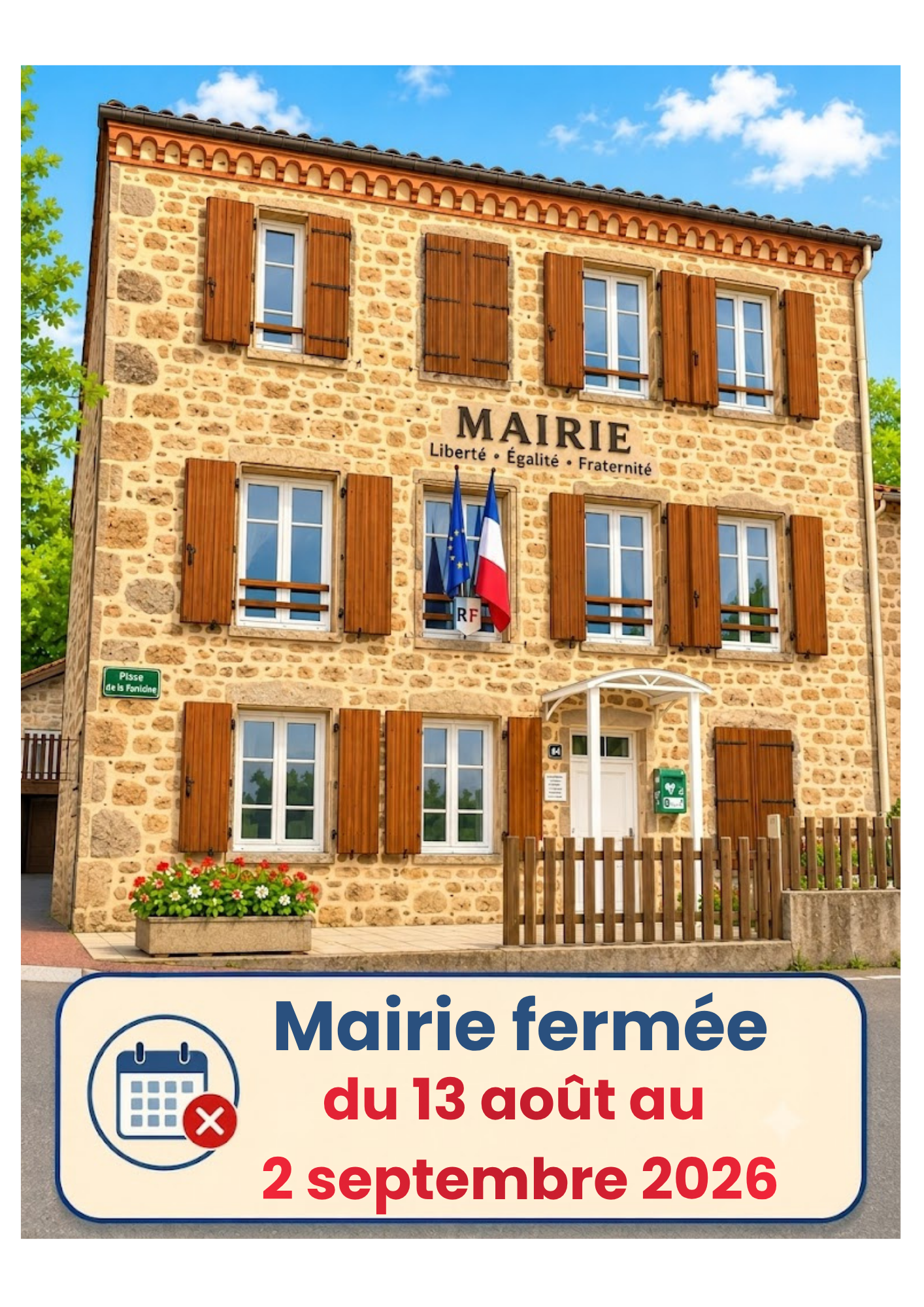 Beige et Marron Simple Fermeture Pour Congés Affiche _1_.png