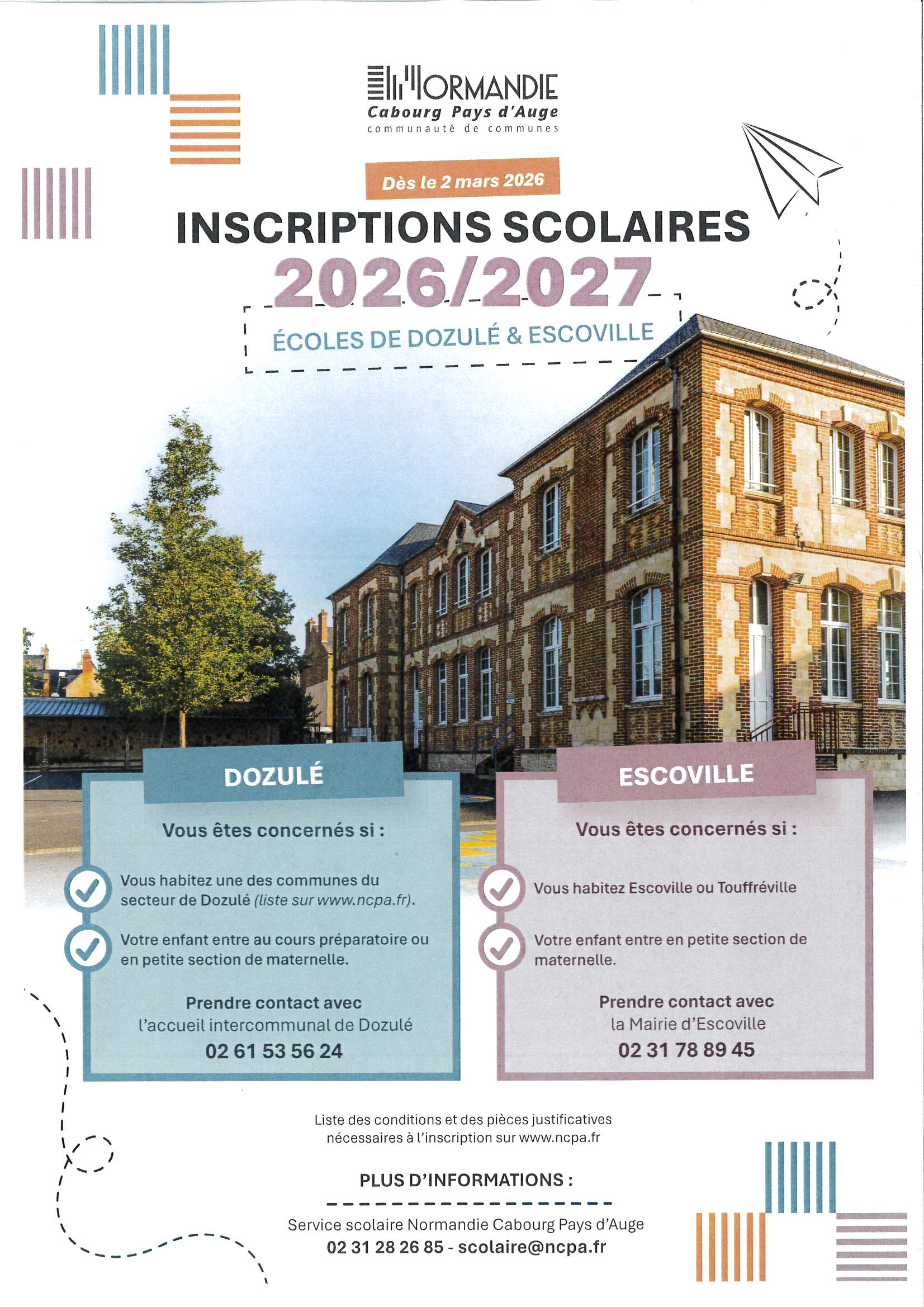 Inscriptions à l'école Jules Verne