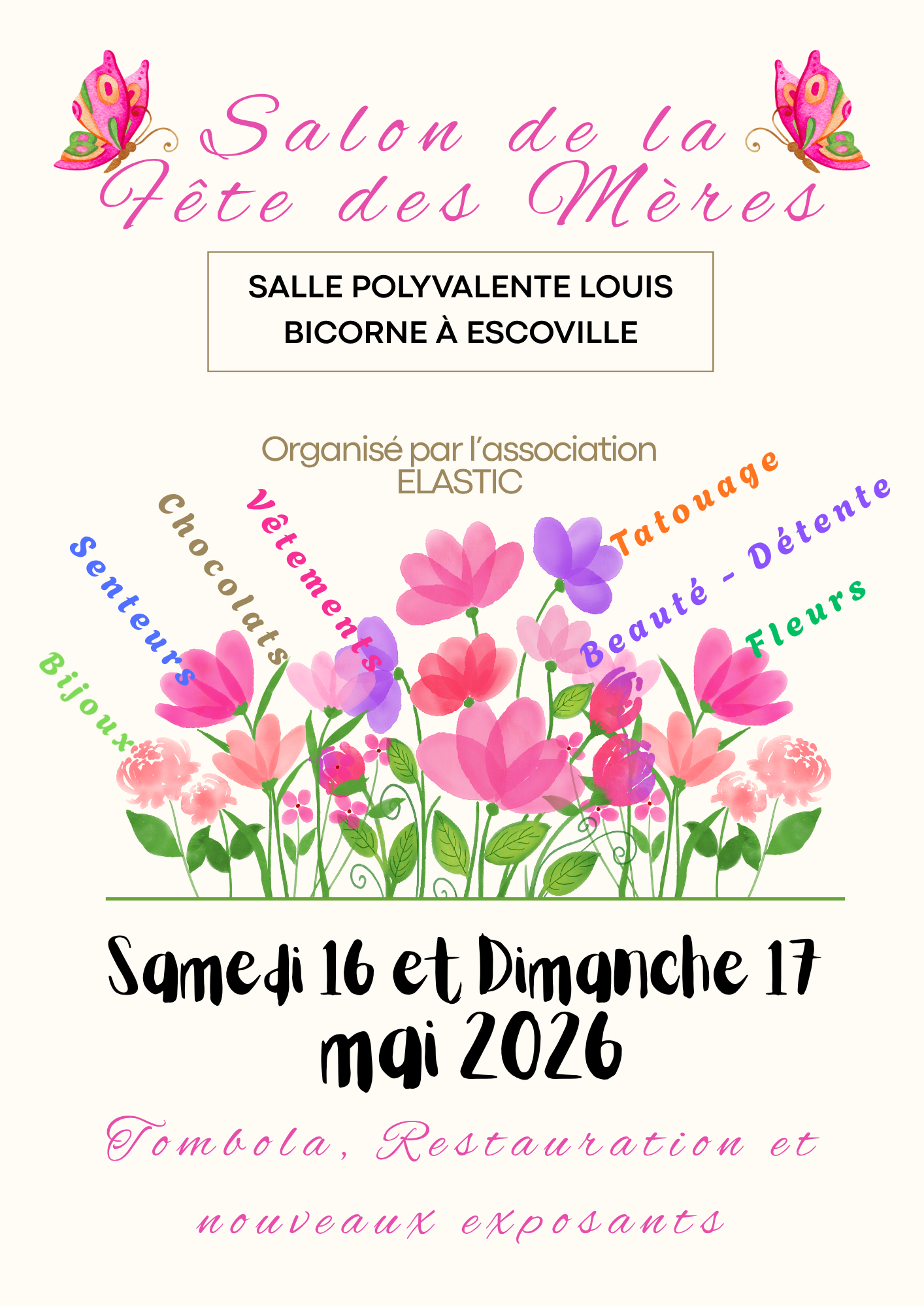 OK Rose Vert et Blanc Illustrée Marché fleurs Fête du Printemps Affiche _3_.png