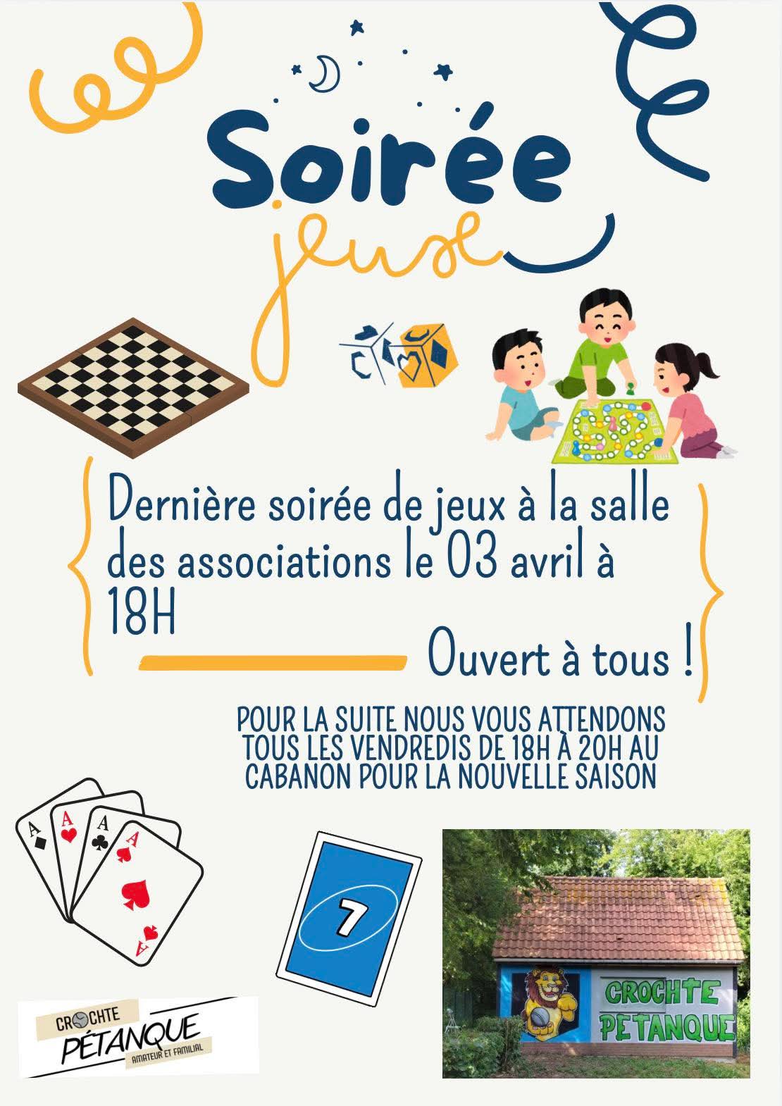 Soirée jeux de société de l'Association Crochte Pétanque
