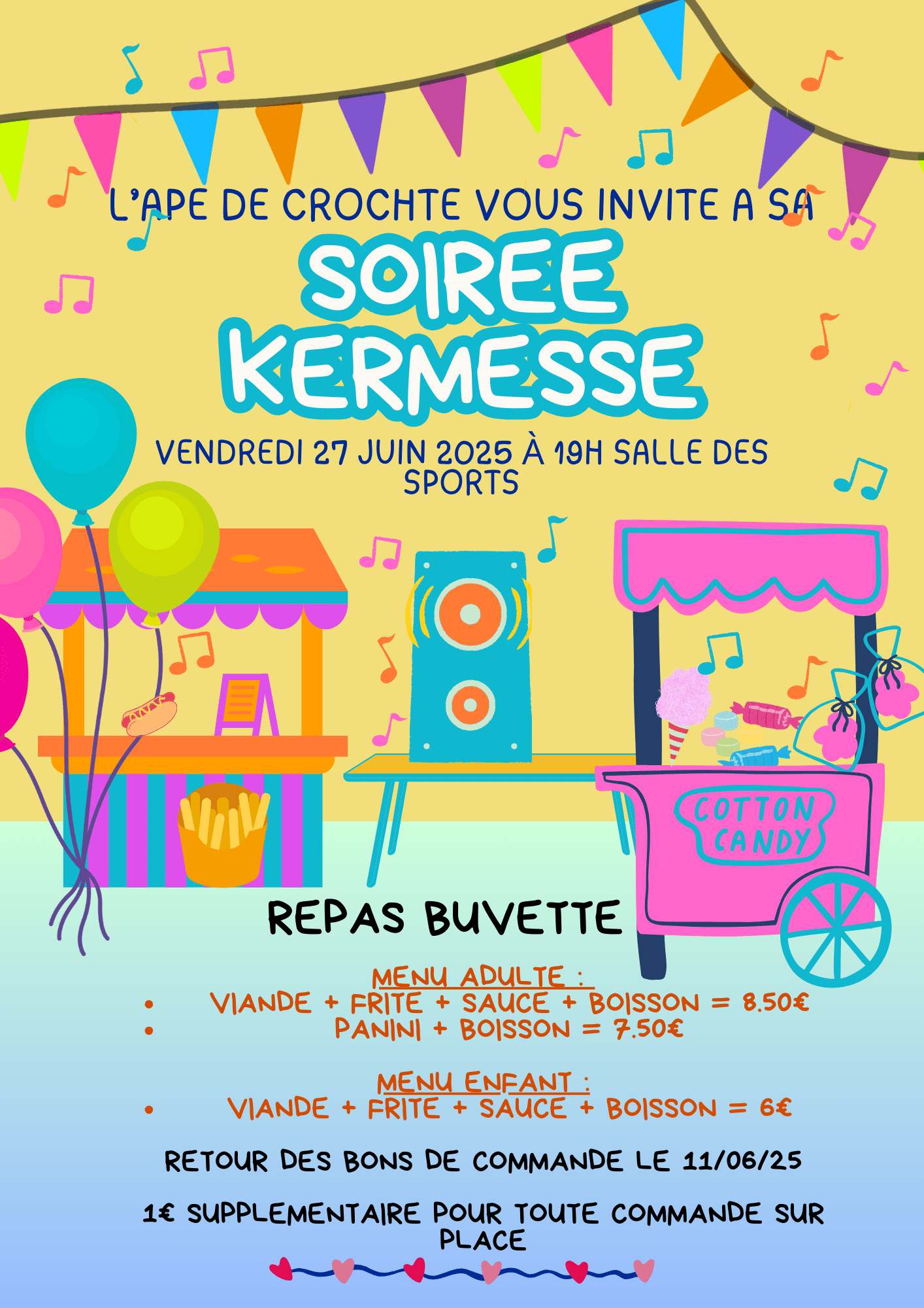 Affiche Kermesse Fête Village école Association Colorée Couleurs Vive Famille Ballons Musique.png