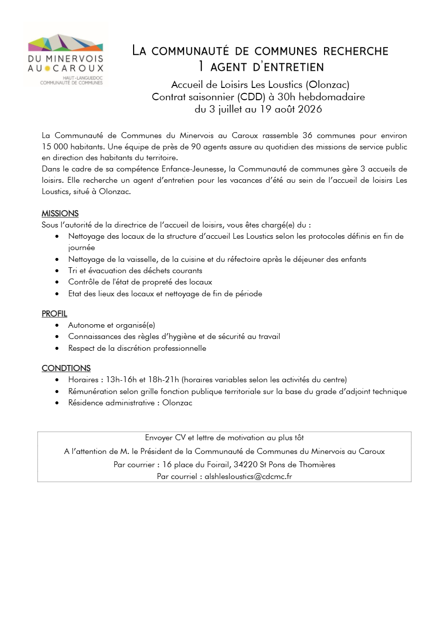 offre d emploi agent d_entretien centre de loisirs O_zac.png