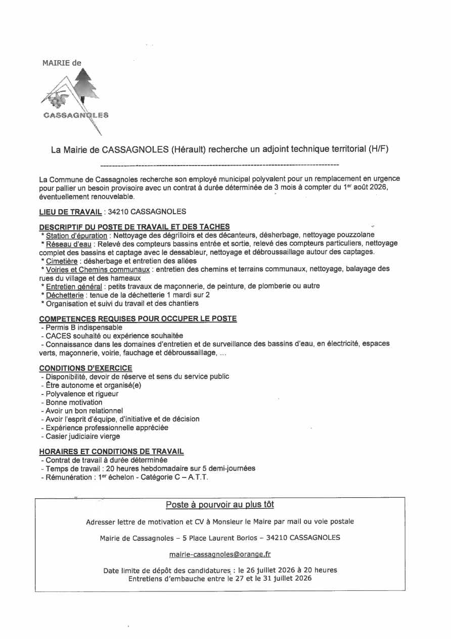 offre d emploi mairie Cassagnoles.png