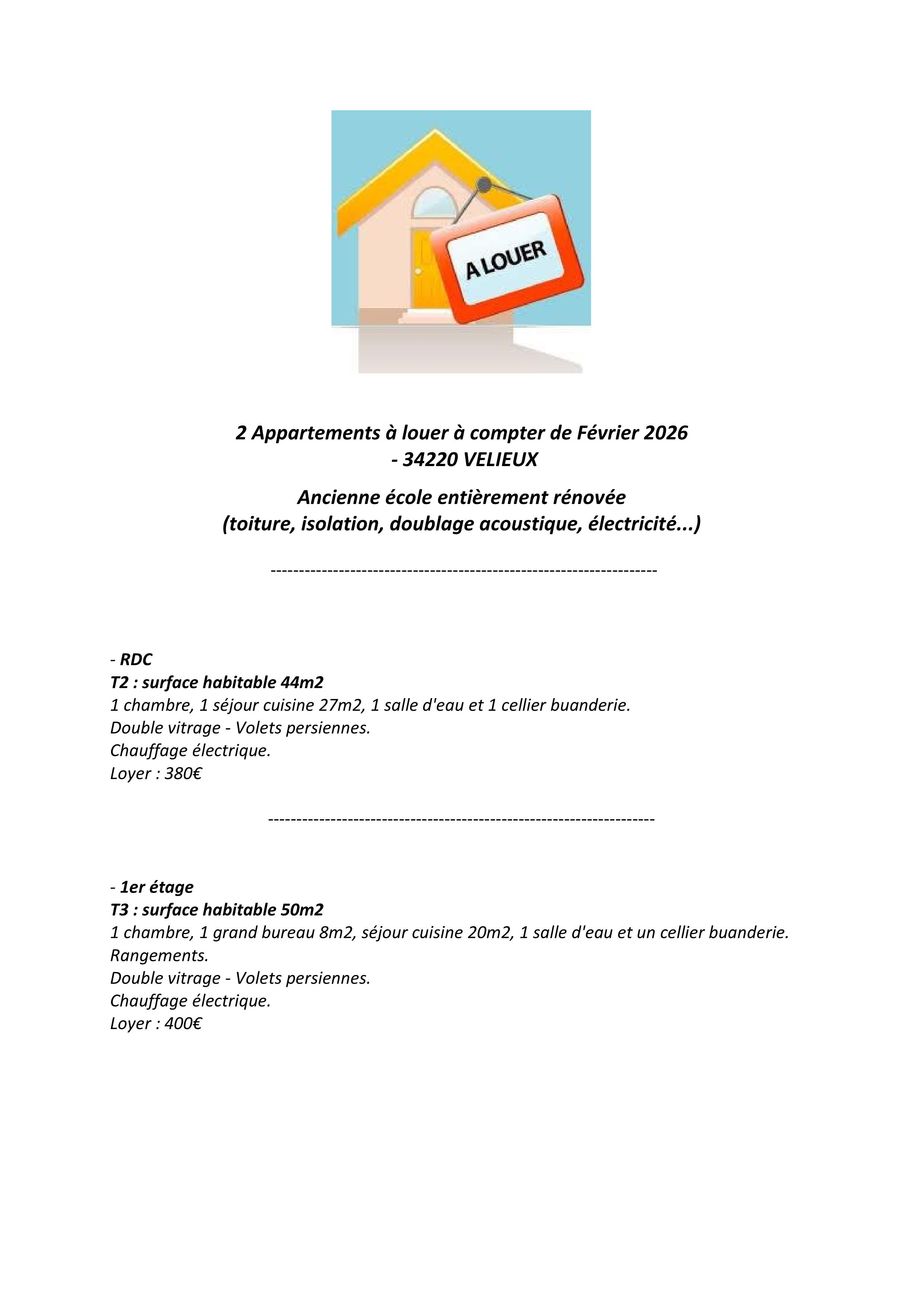 2 Appartements à louer à compter de Février 2026.jpg