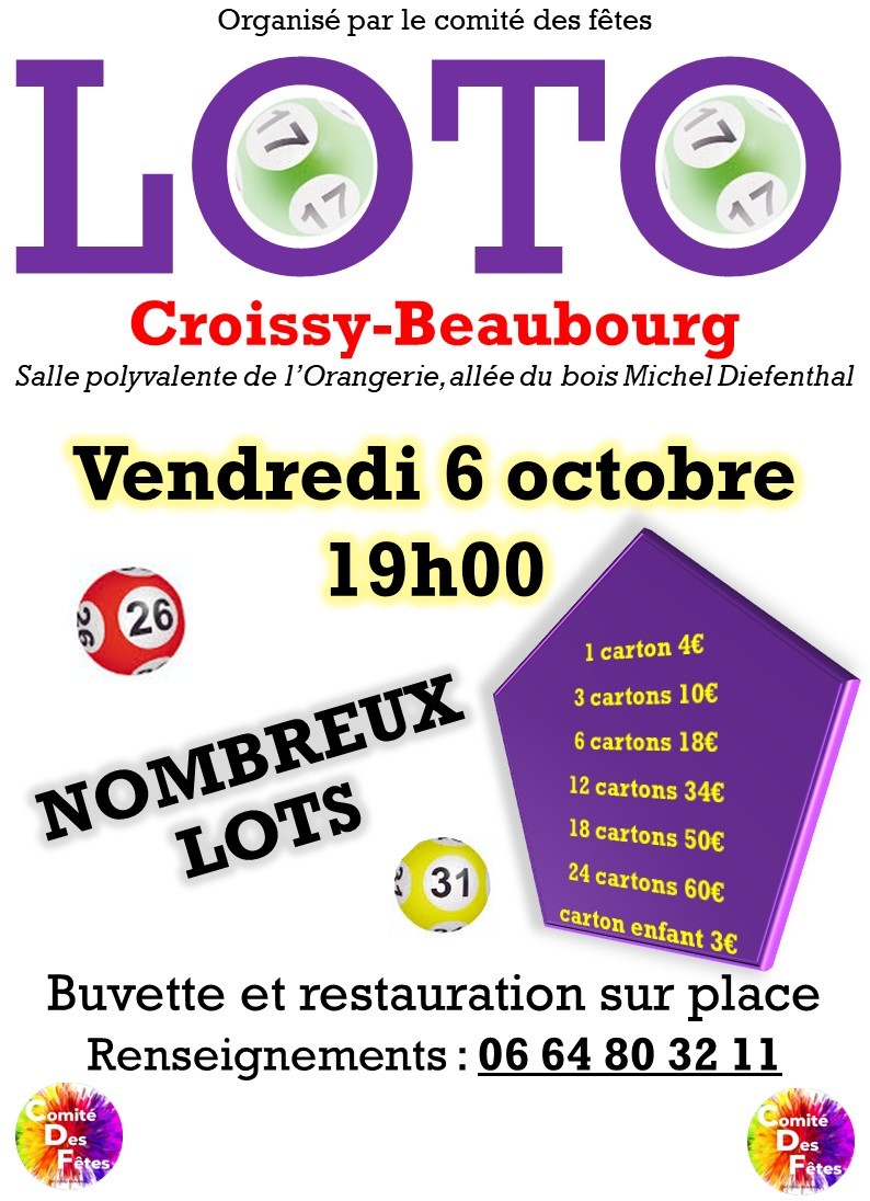 Loto du Comité des fêtes de Croissy-Beaubourg