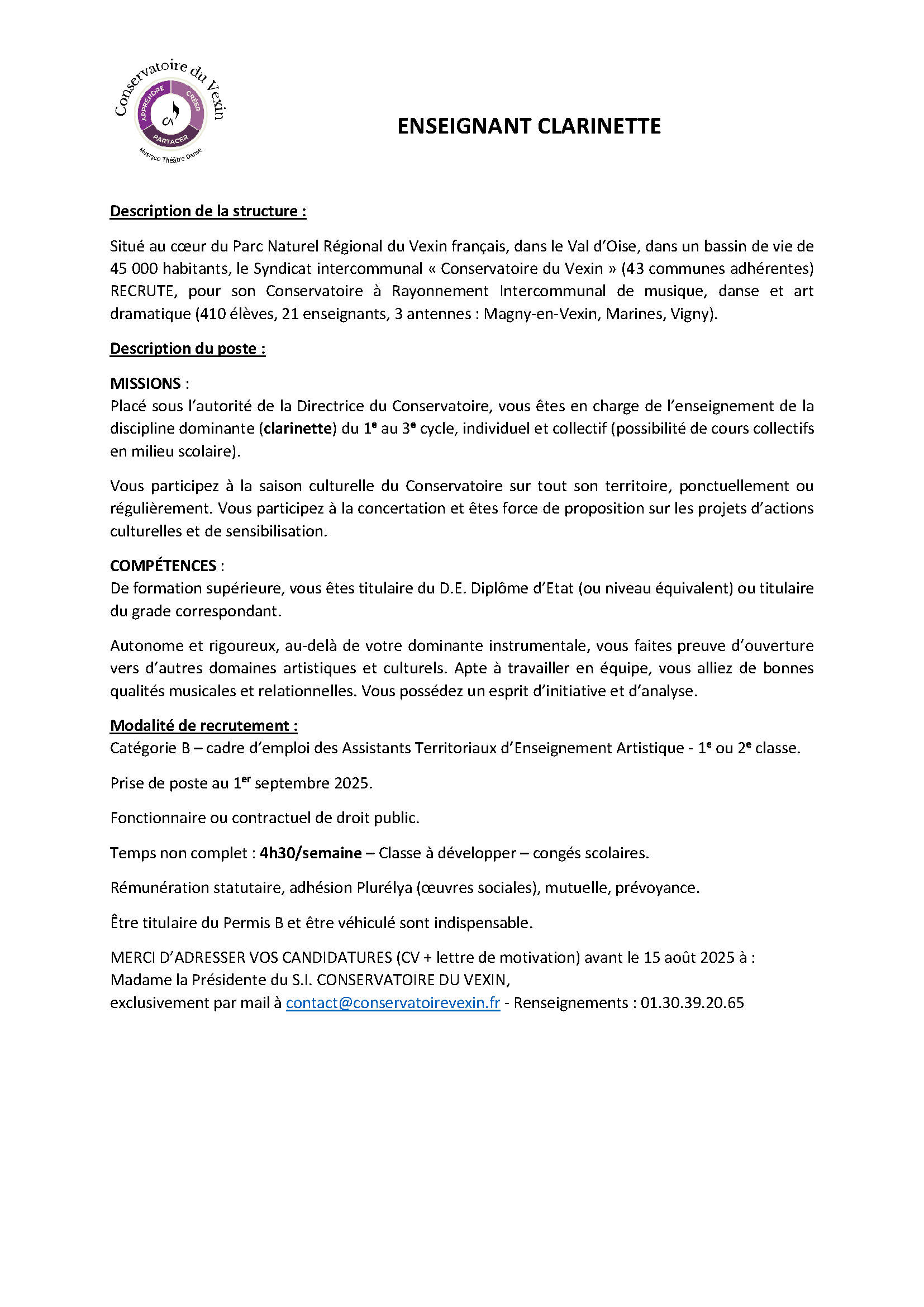 Annonce poste de clarinette 2025.png