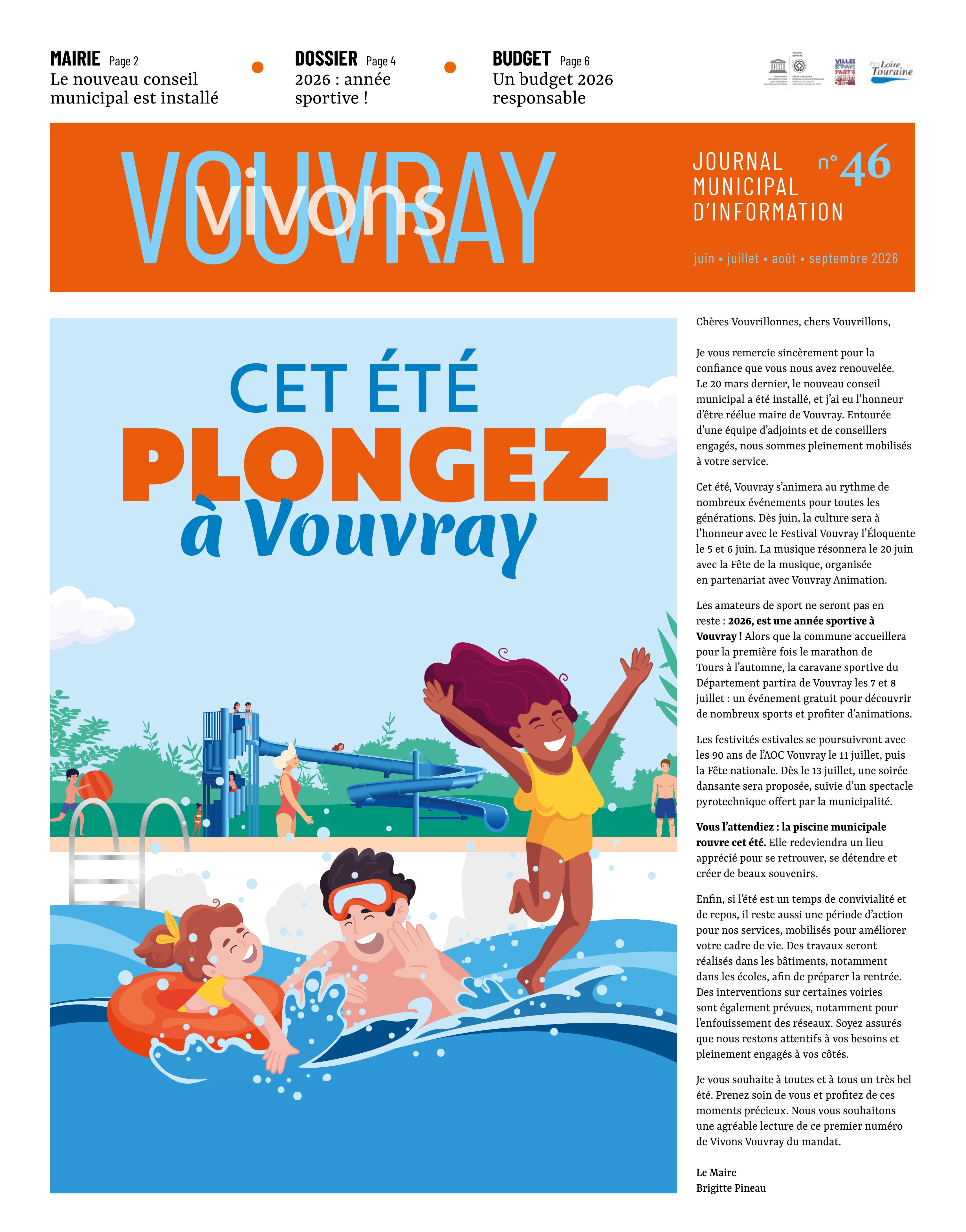 La une du 46e numéro de Vivons Vouvray
