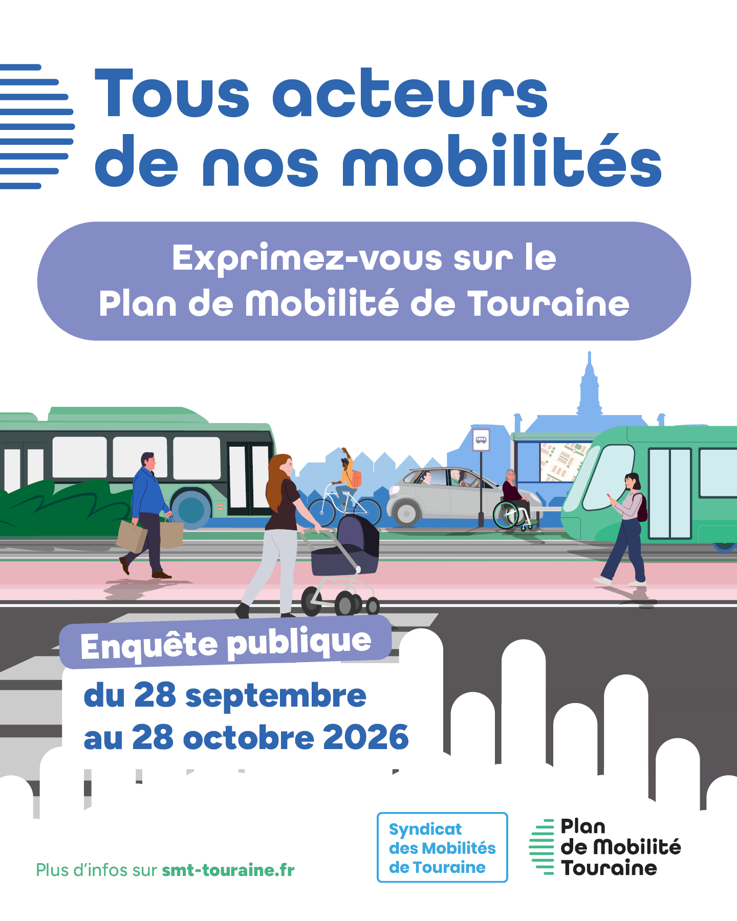 Affiche de l'enquête publique sur les mobilités de demain