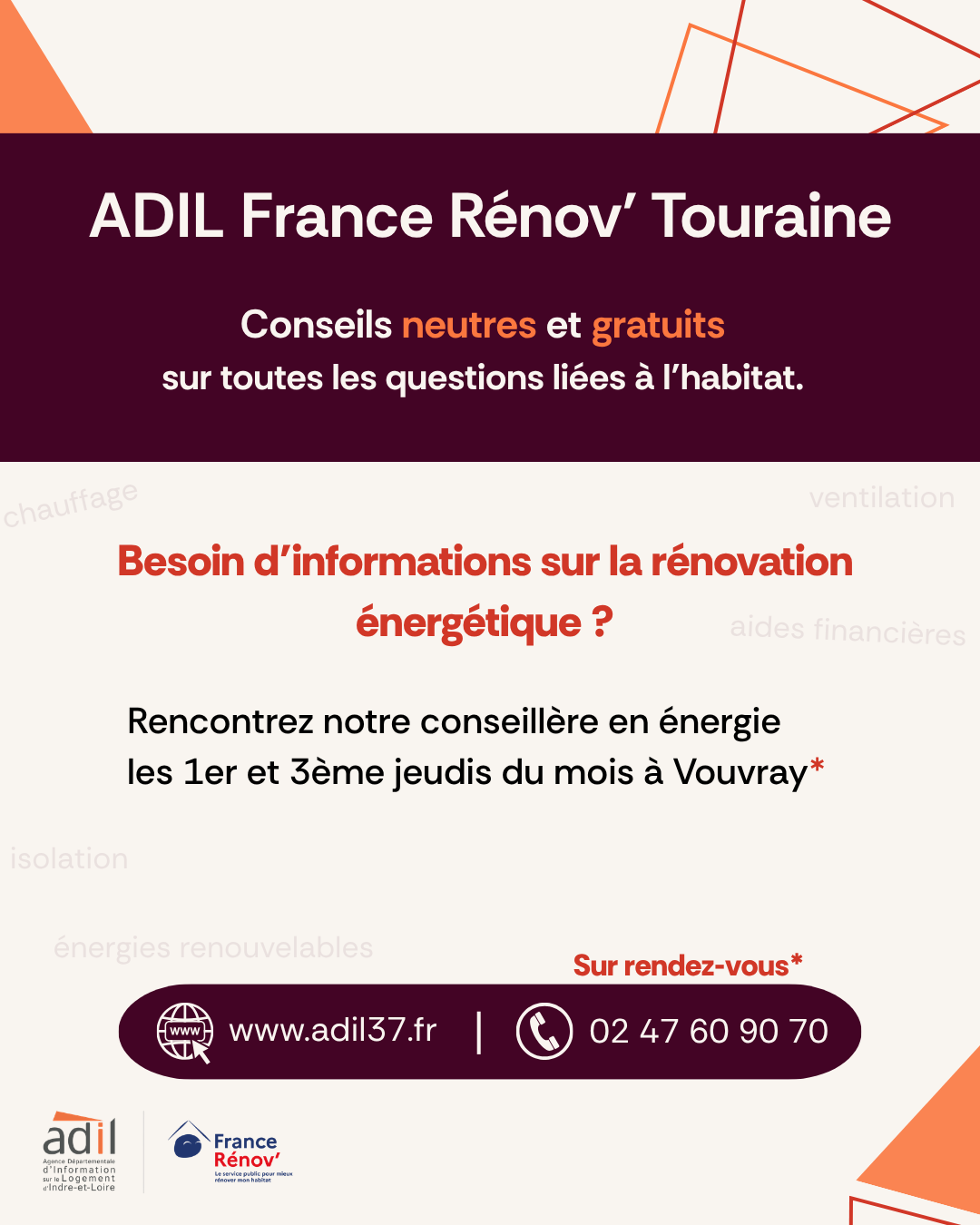 Affiche des permanences de l'ADIL