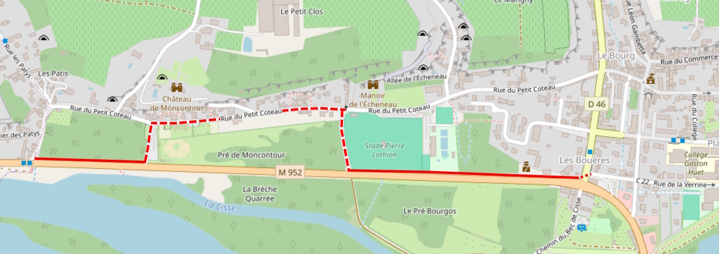Itinéraire de la nouvelle piste cyclable