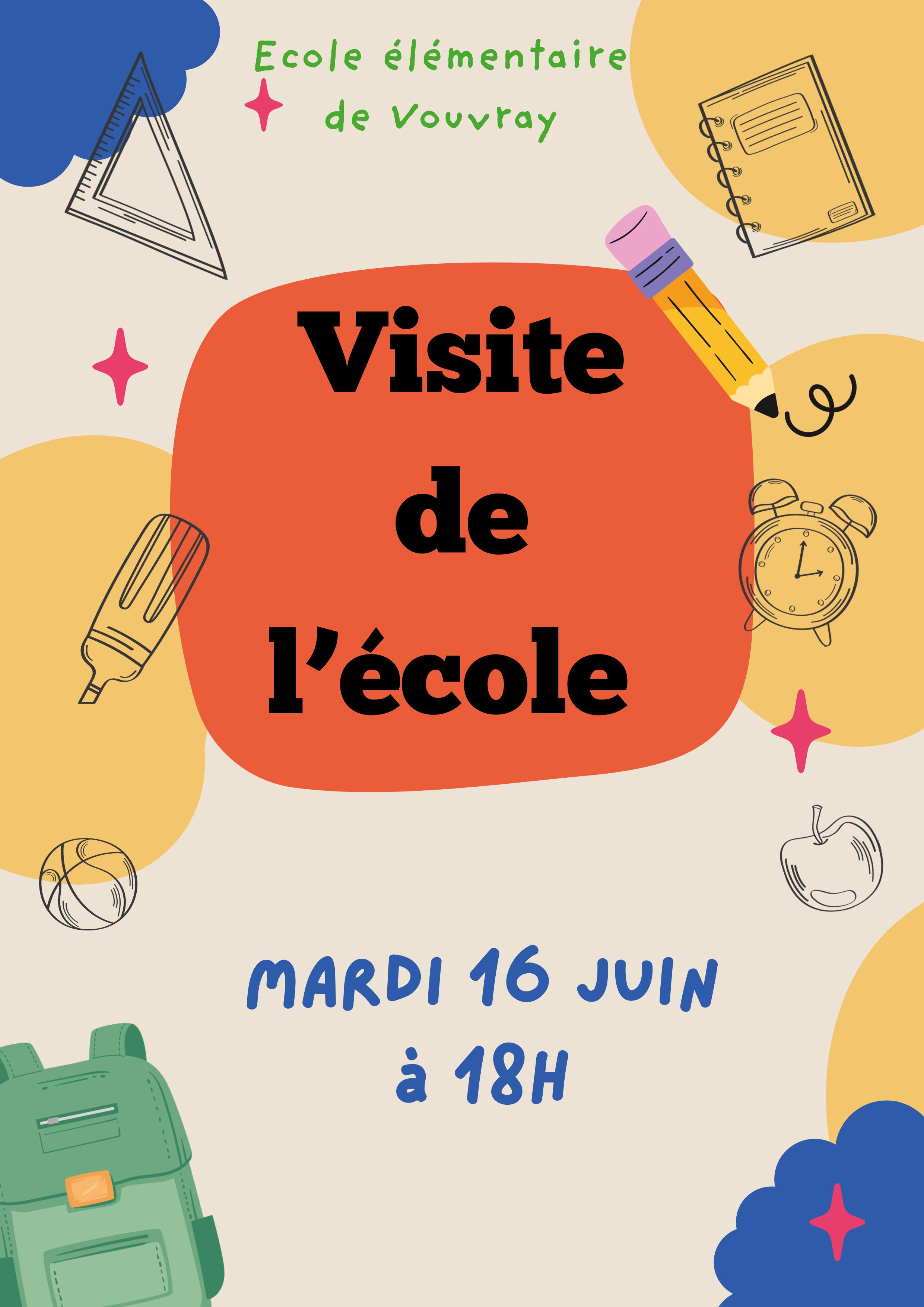 Affiche de la visite de l'école du 16 juin 2026