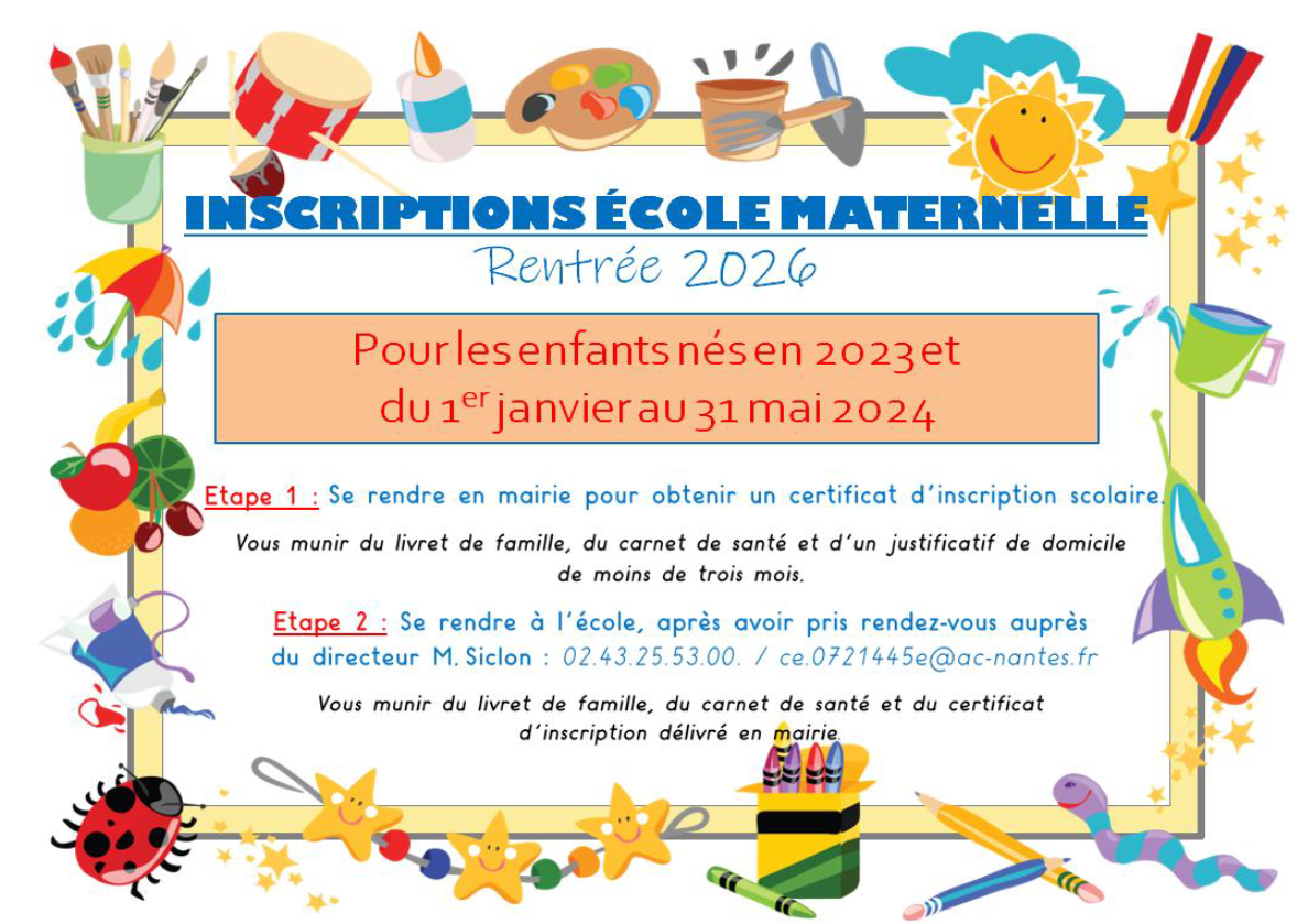 Inscriptions École Maternelle rentrée 2026