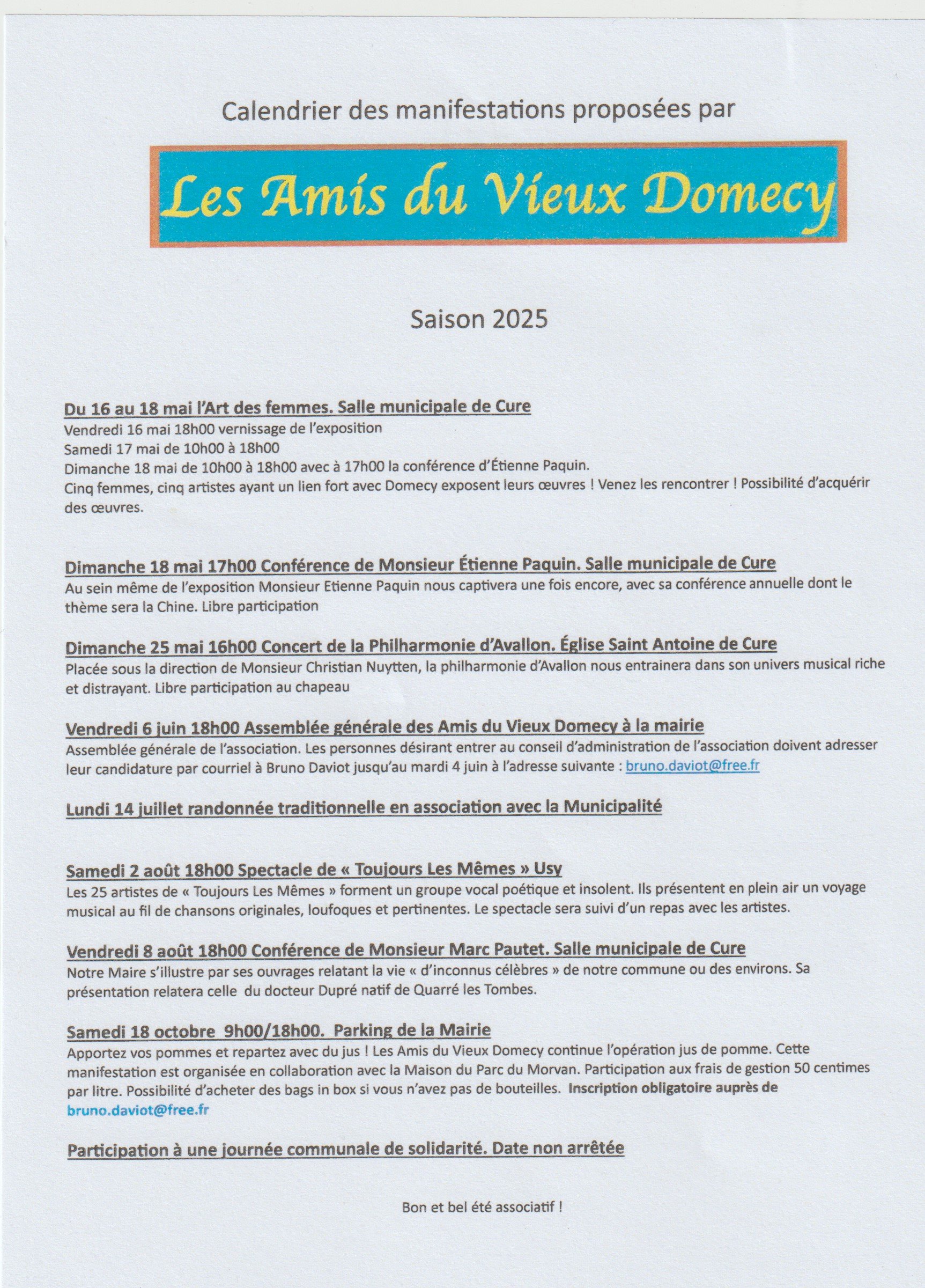Les amis du Vieux Domecy