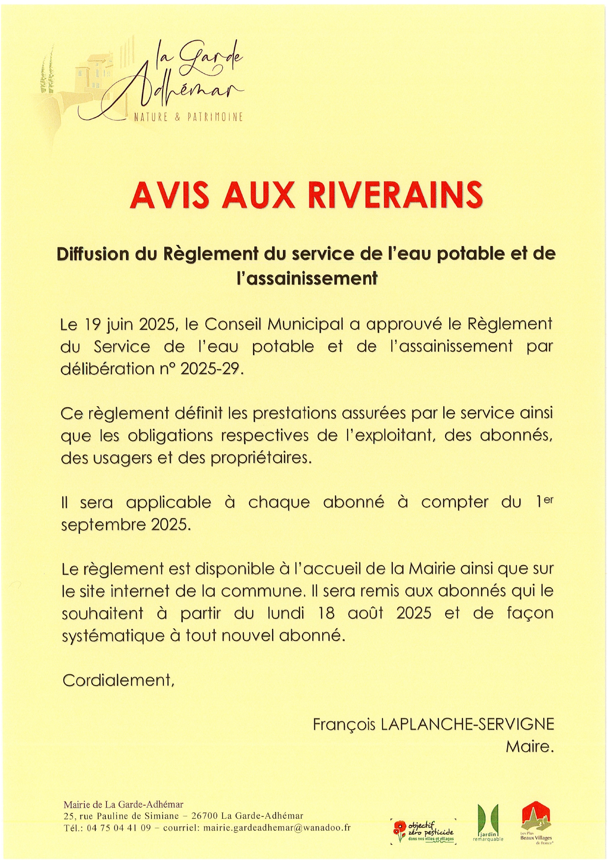 AVIS RIVERAINS DIFFUSION REGLEMENT DU SERVICE DE LEAU_page-0001.jpg