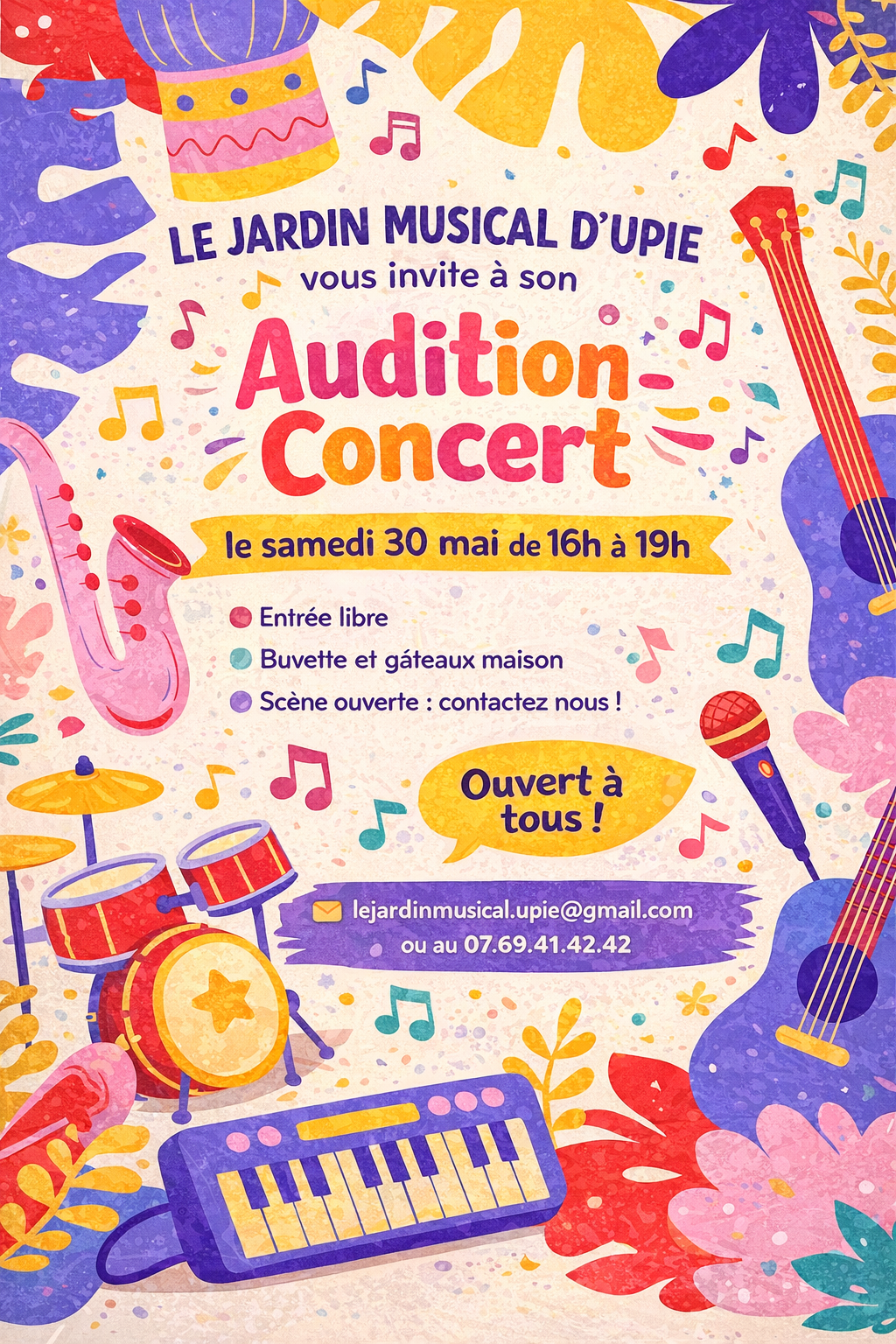 Le Jardin Musical vous invite à son Audition-Concert