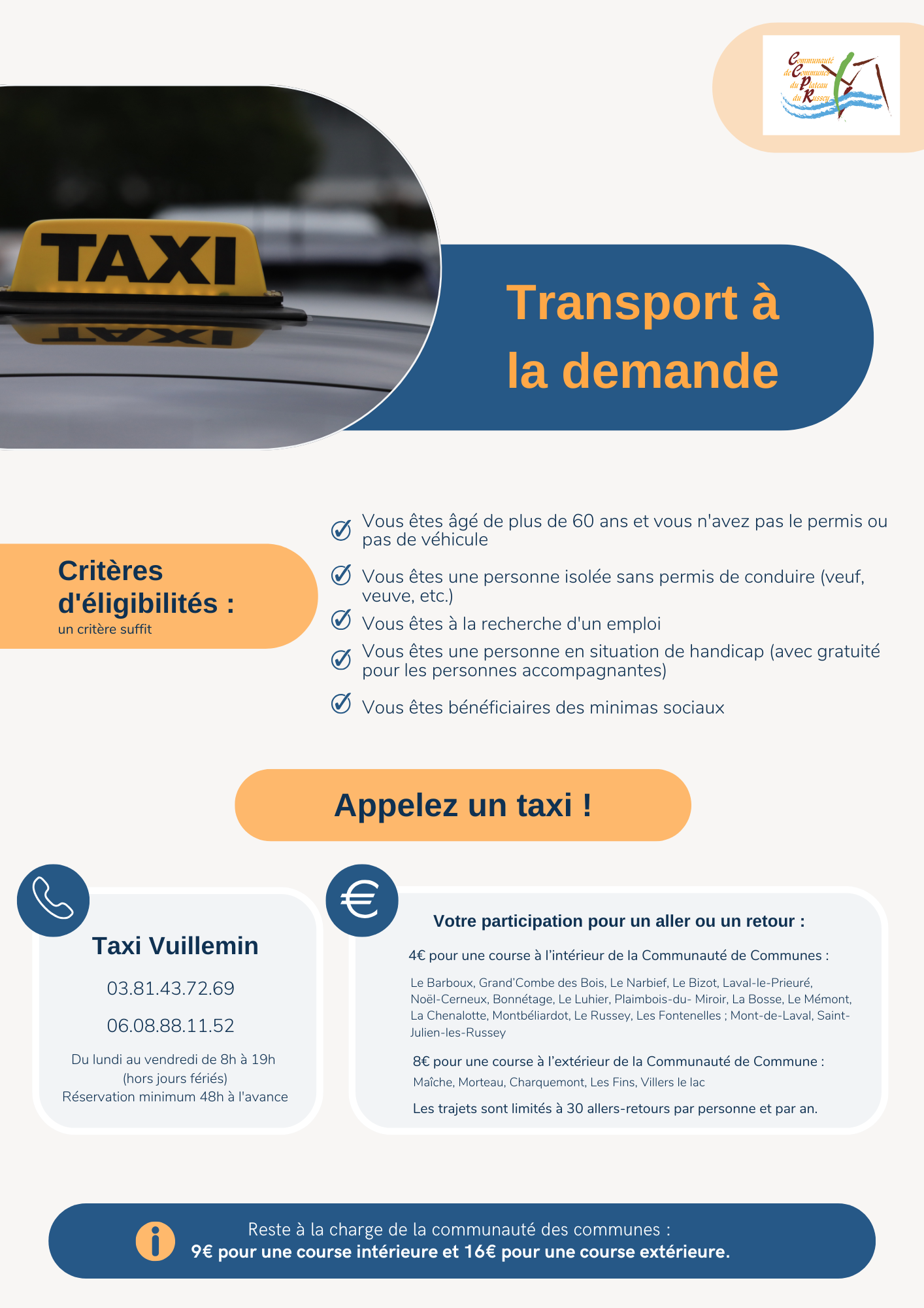 Transport à la demande - Communauté de Communes du Plateau du Russey