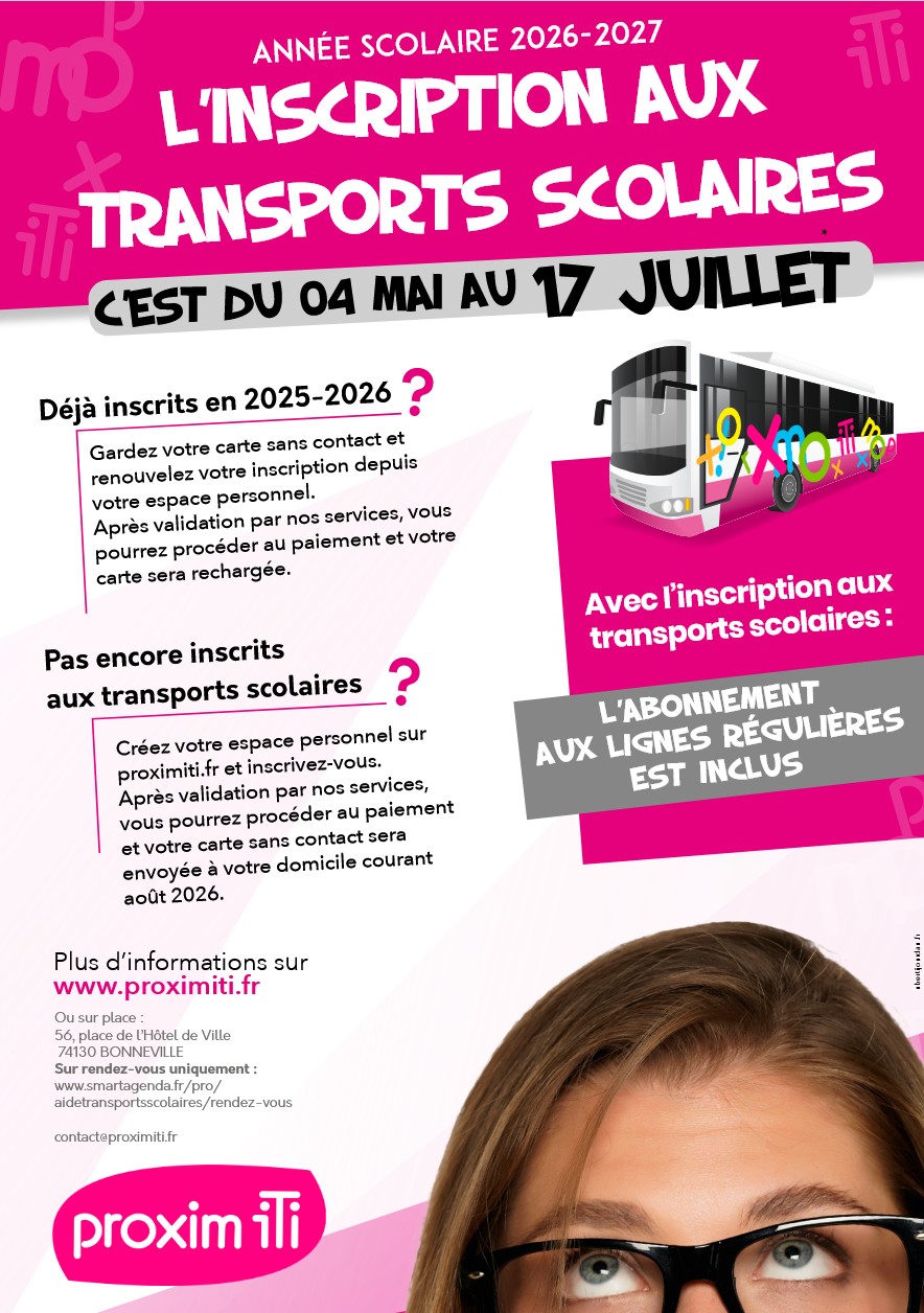 Du 4 mai au 28 juillet, inscription aux transports scolaires.