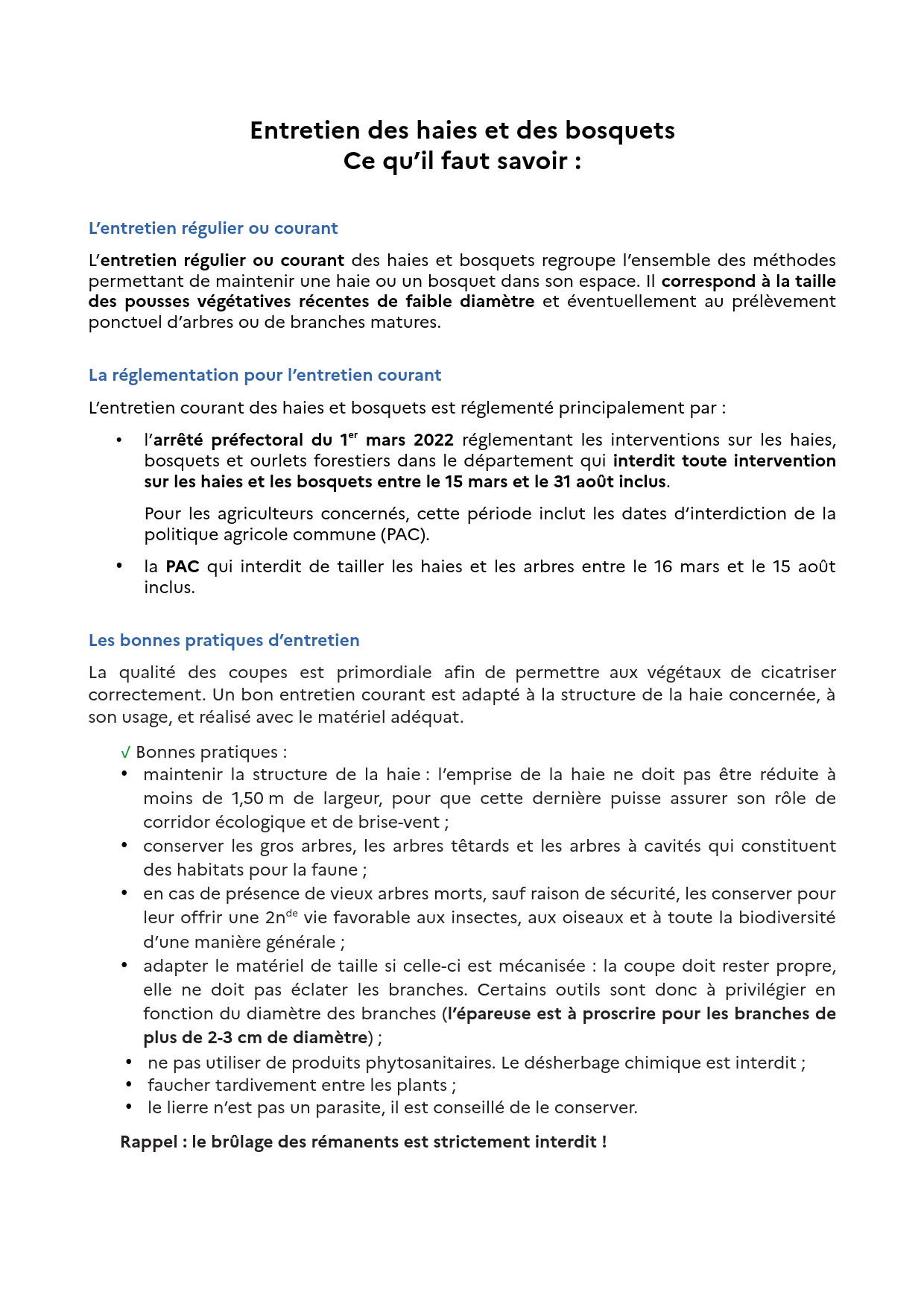 TAILLE DES HAIES