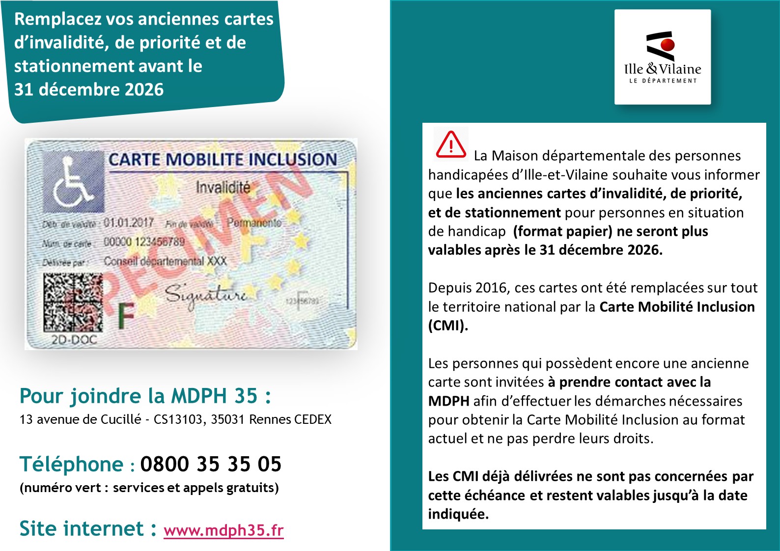 Nouvelle carte mobilité inclusion