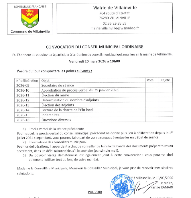 Conseil Municipal d'installation