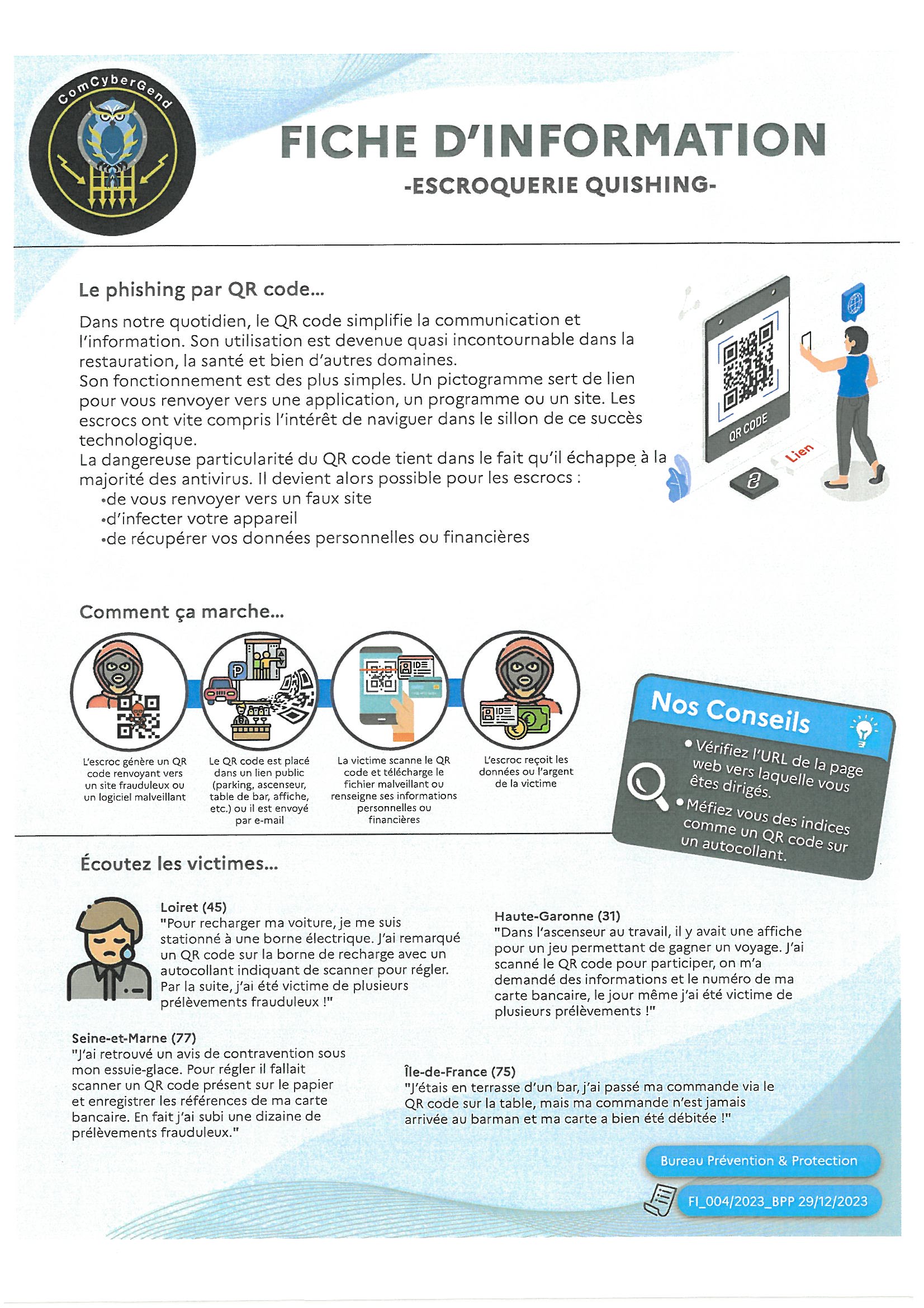 INFO ESCROQUERIES QUISHING