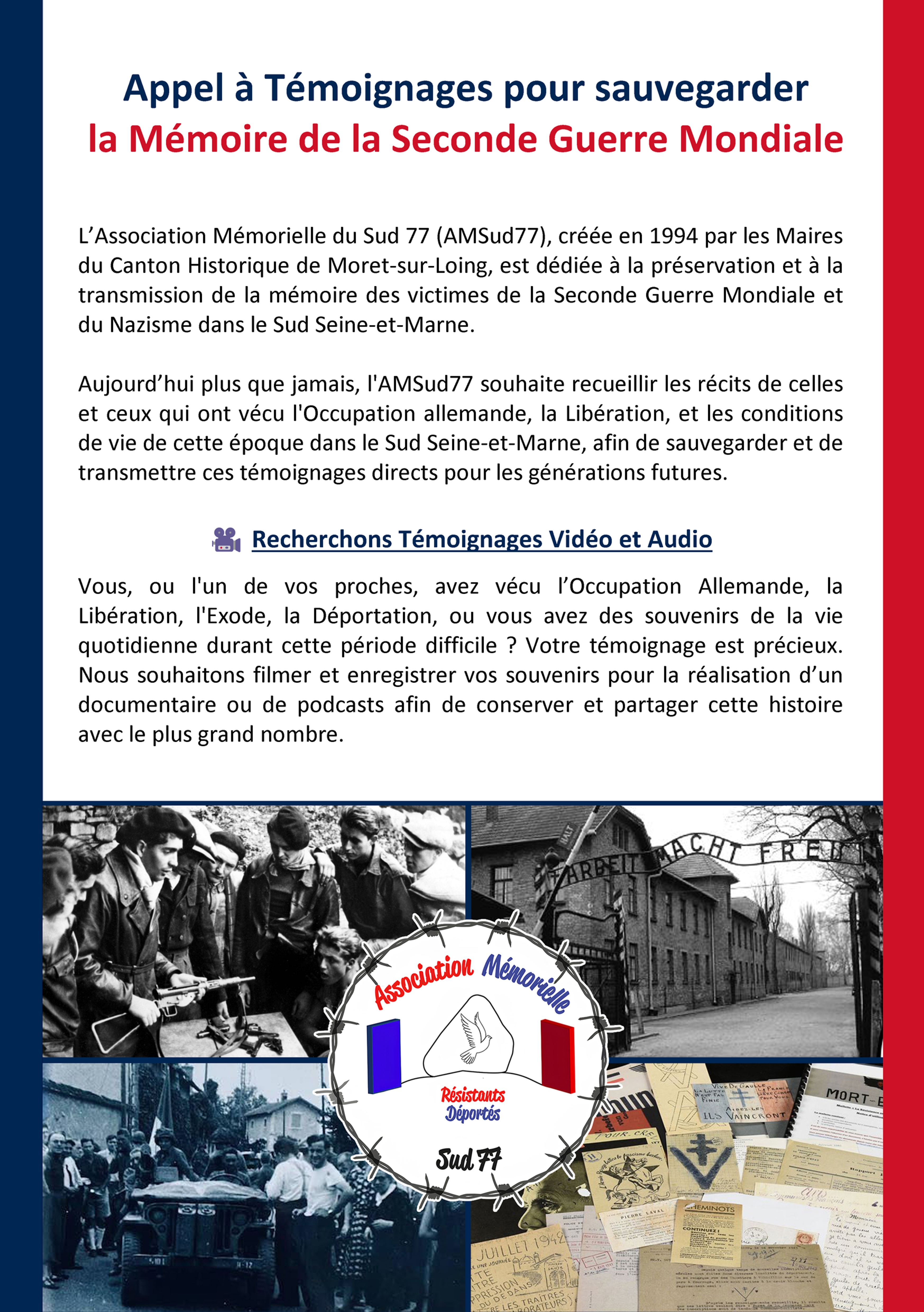 Recherche de témoignages