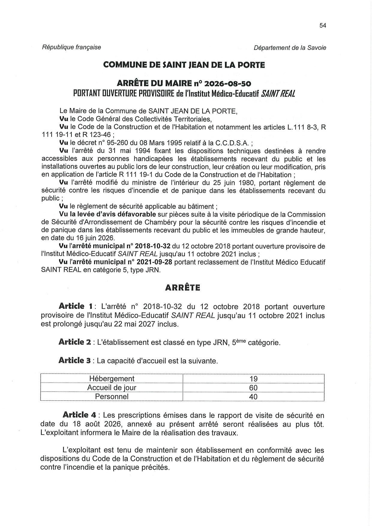ARRETE PORTANT OUVERTURE PROVISOIRE IME SAINT REAL AOUT 2026_page-0001.jpg