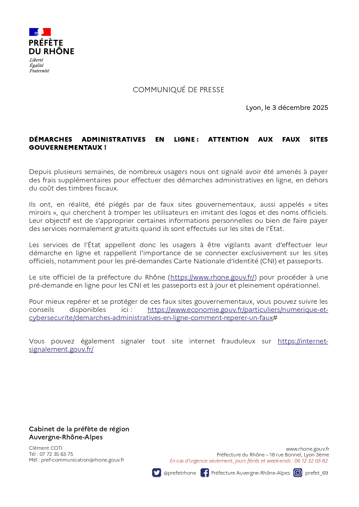 Attention aux sites frauduleux