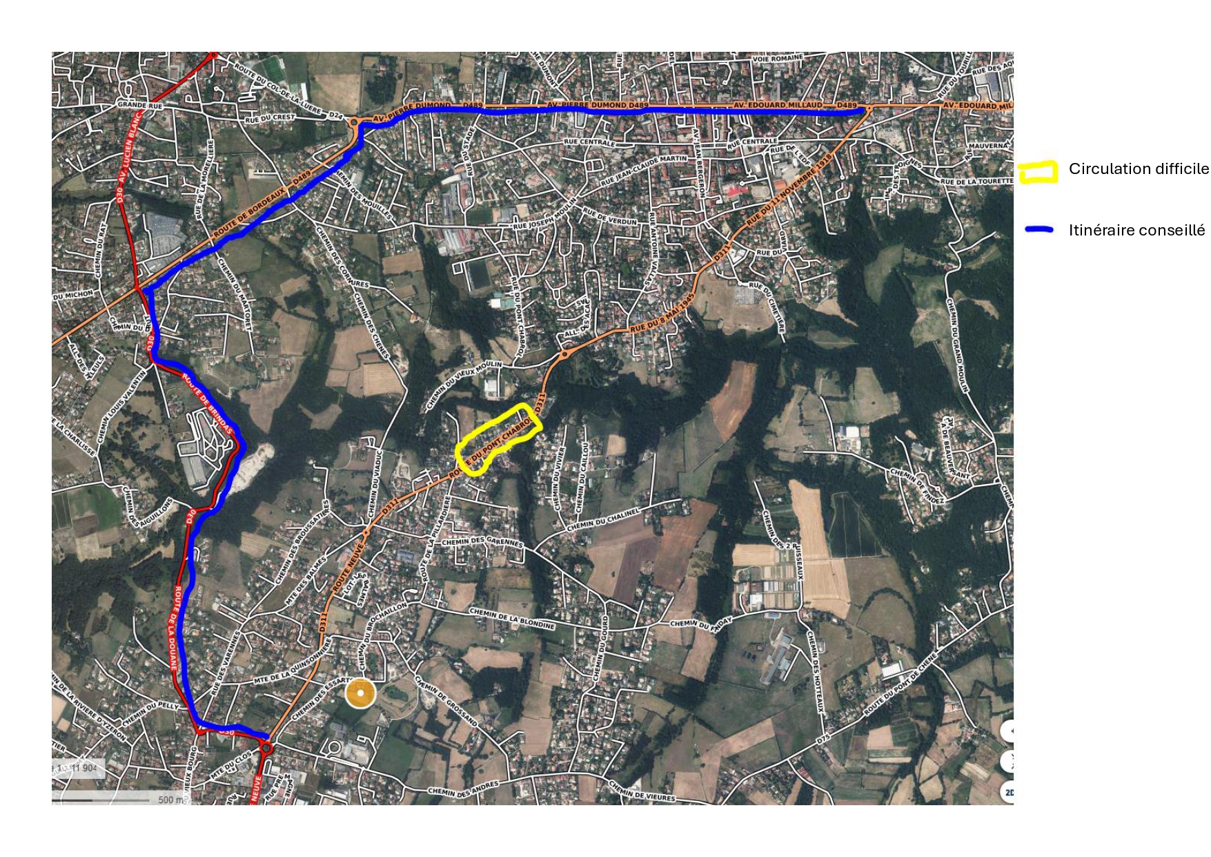 Circulation alternée route du Pont Chabrol