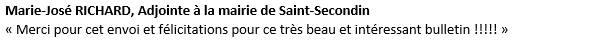 Commentaires et remerciementsBulletin municipal 2026