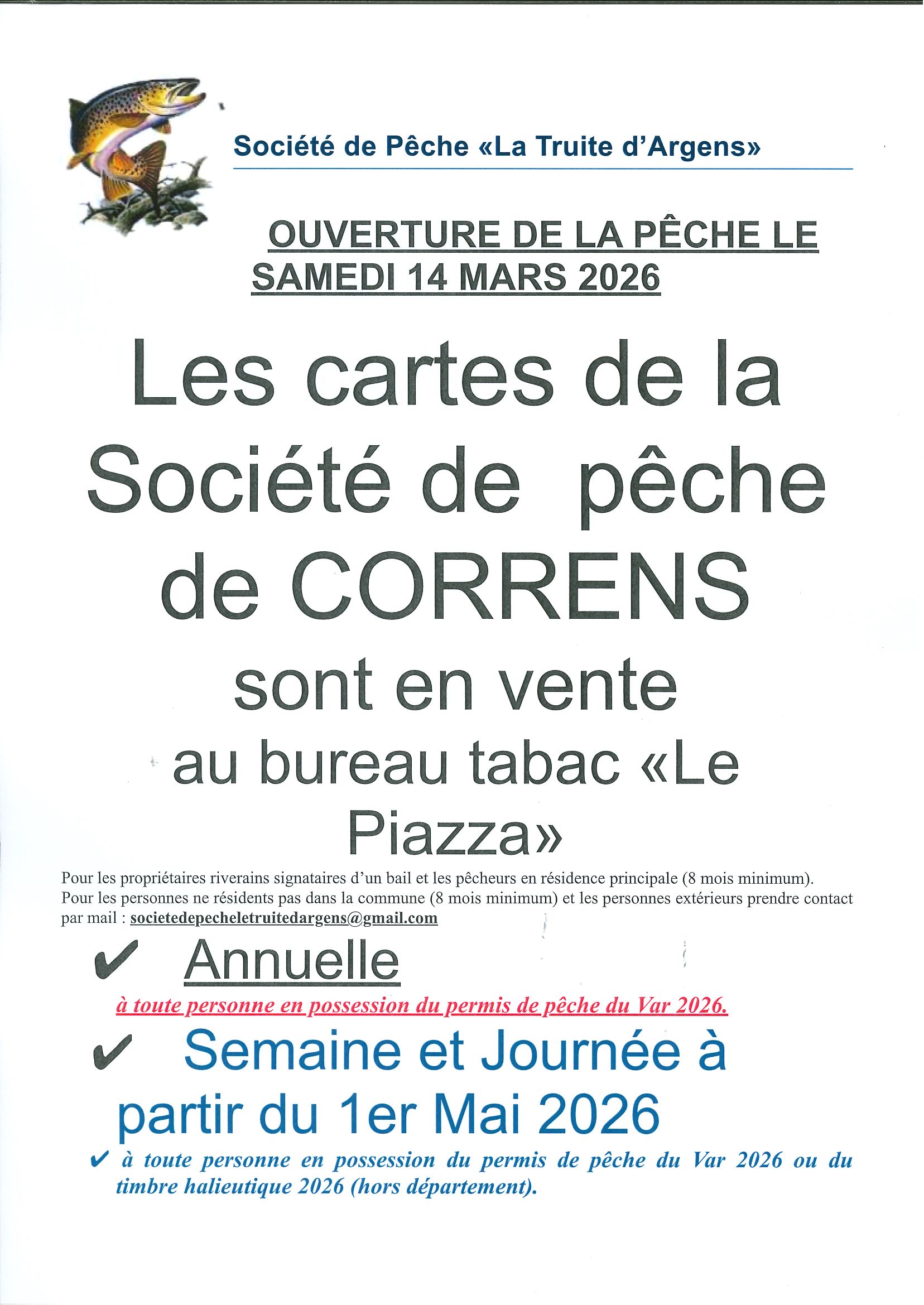SOCIETE DE PECHE LA TRUITE D'ARGENS