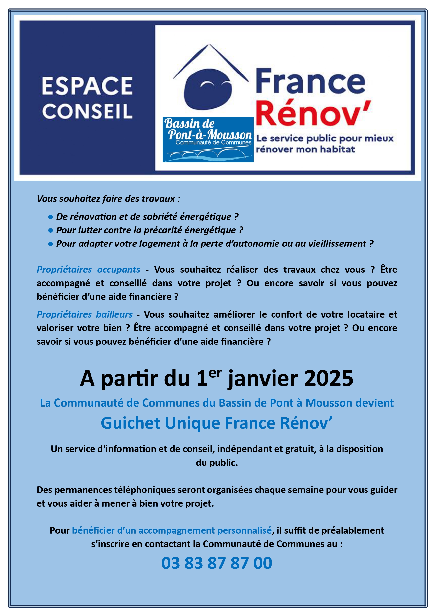Lancement du guichet unique France Rénov’