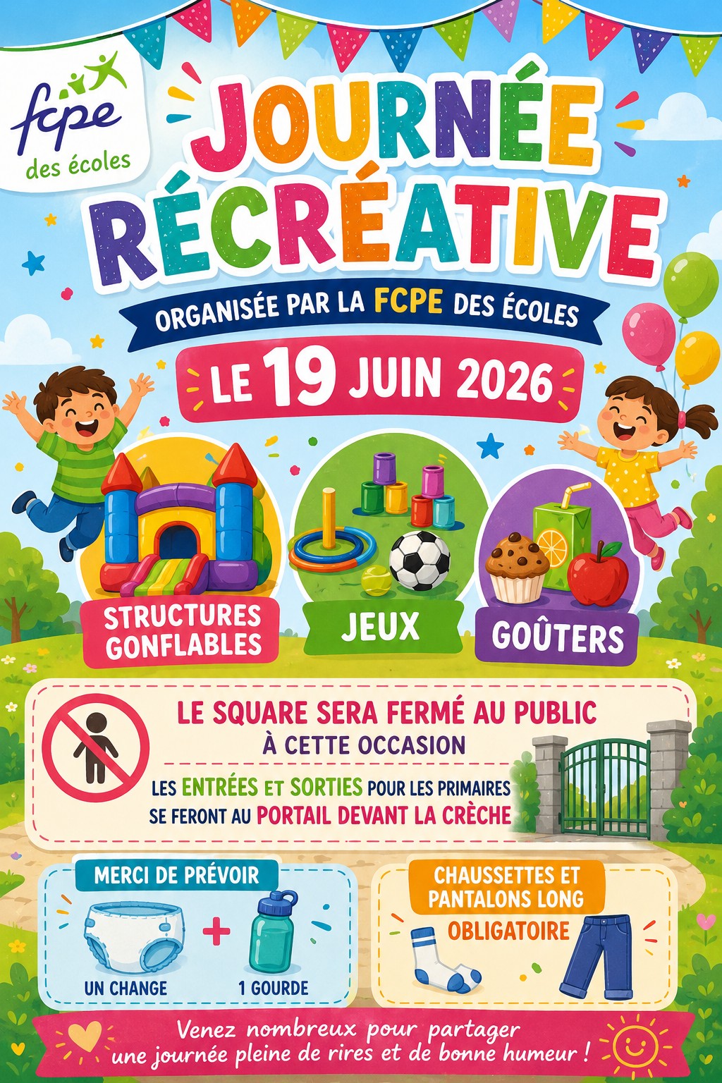 Journée récréative FCPE 19 06 2026
