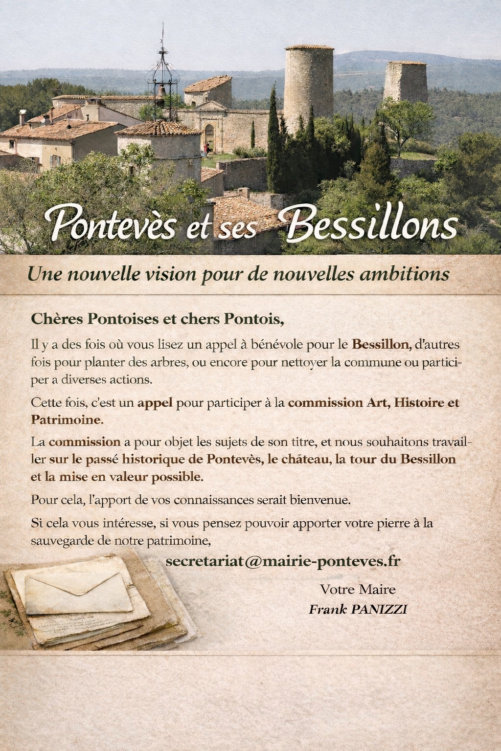 Appel pour participer à la commission Art, Histoire et Patrimoine