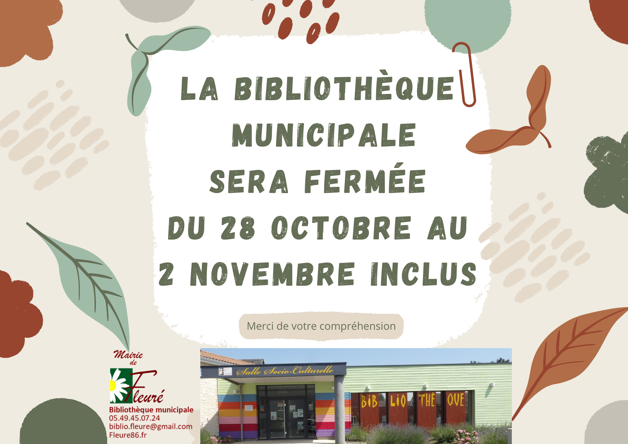 La bibliothèque municipale sera fermée lundi 30 octobre_2_.png