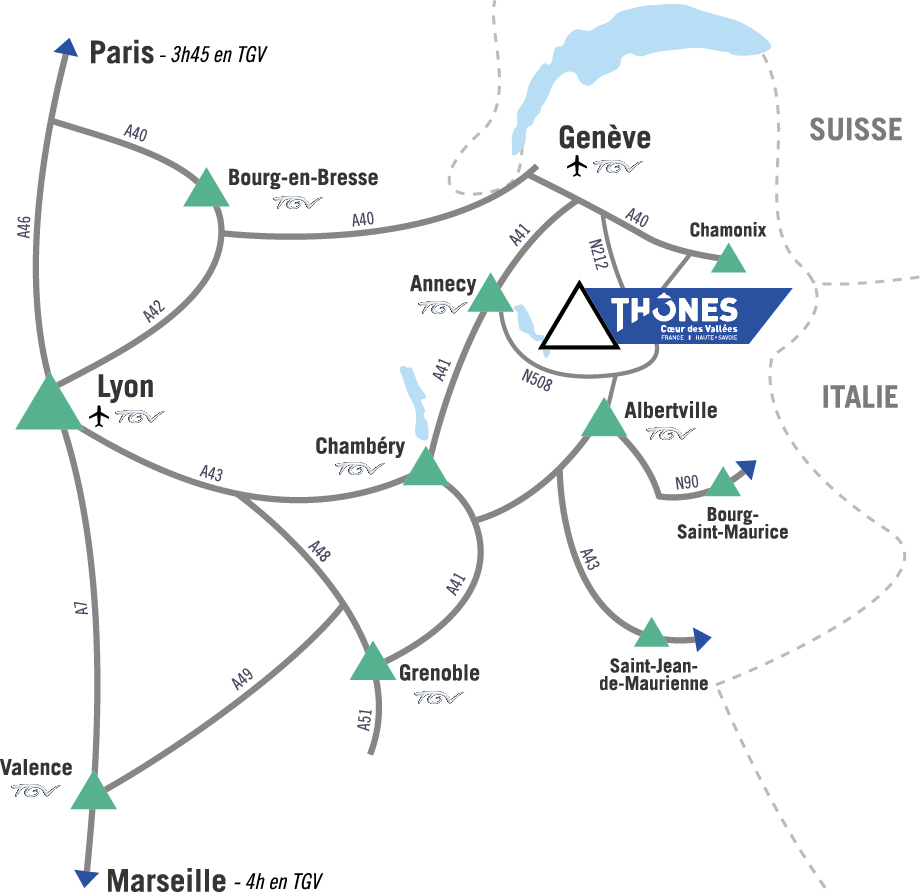 Carte accès Thônes
