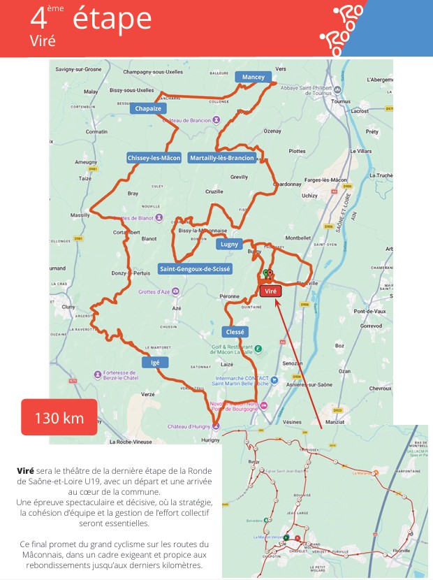 Ronde saone et loire etapes Vire.jpg