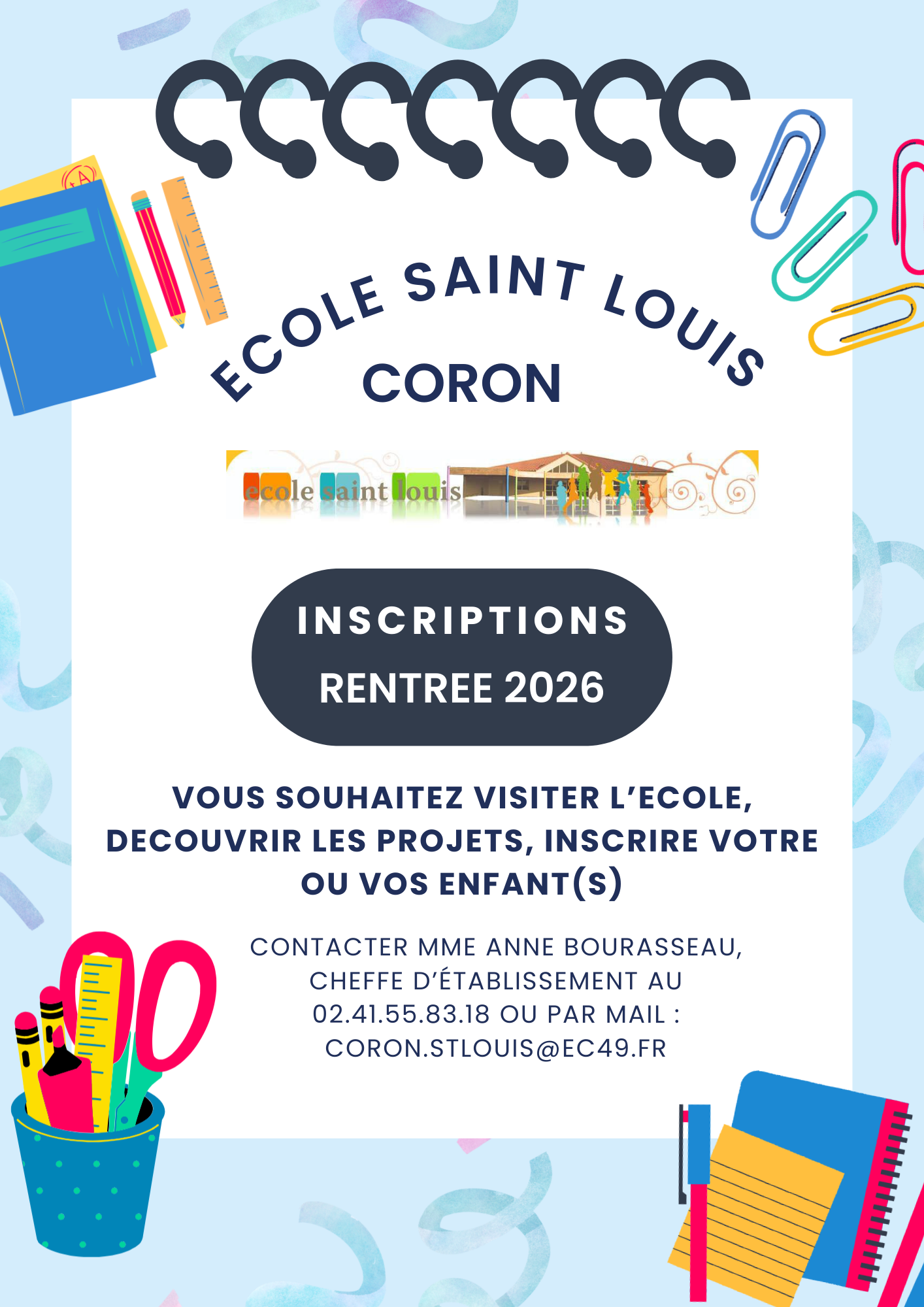 ÉCOLE ST LOUIS - INSCRIPTIONS 2026