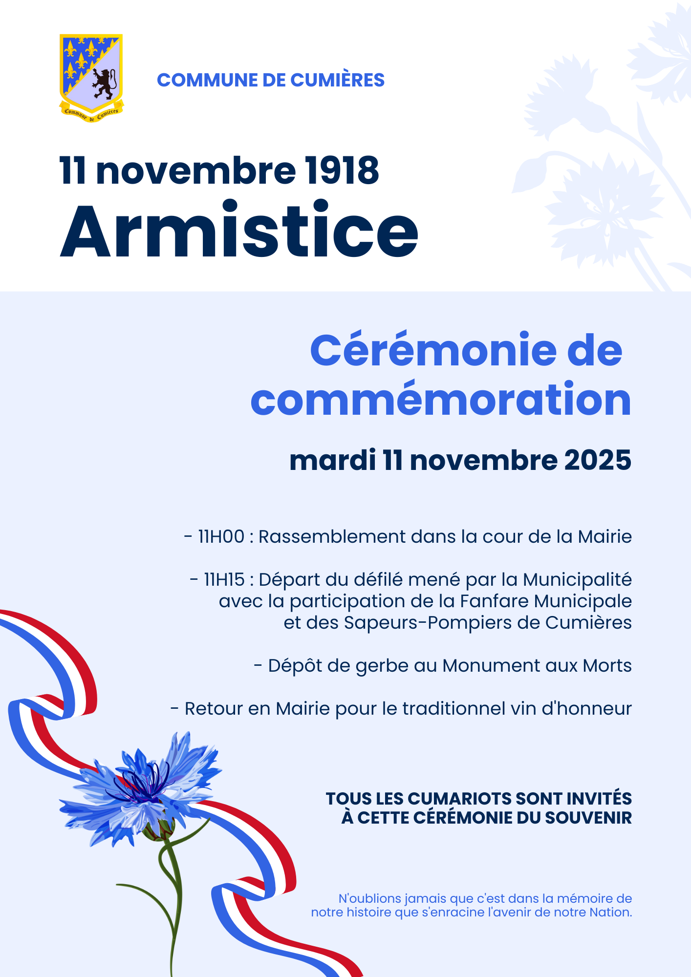 Affiche Cérémonie du 11 novembre 2025.png
