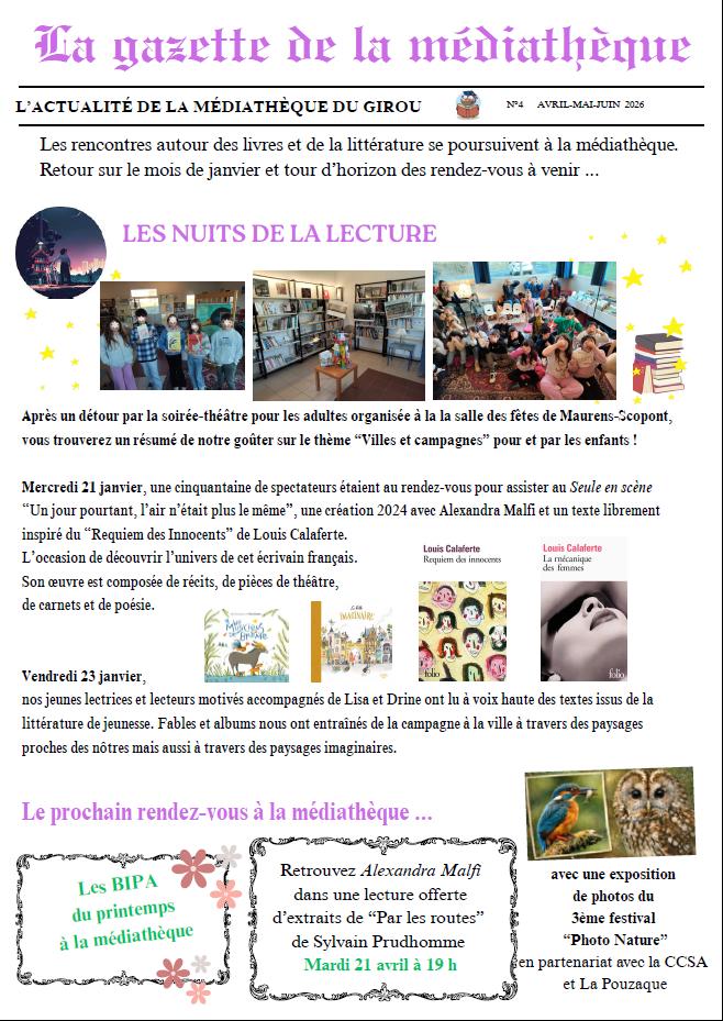 La Gazette de la Médiathèque n°4