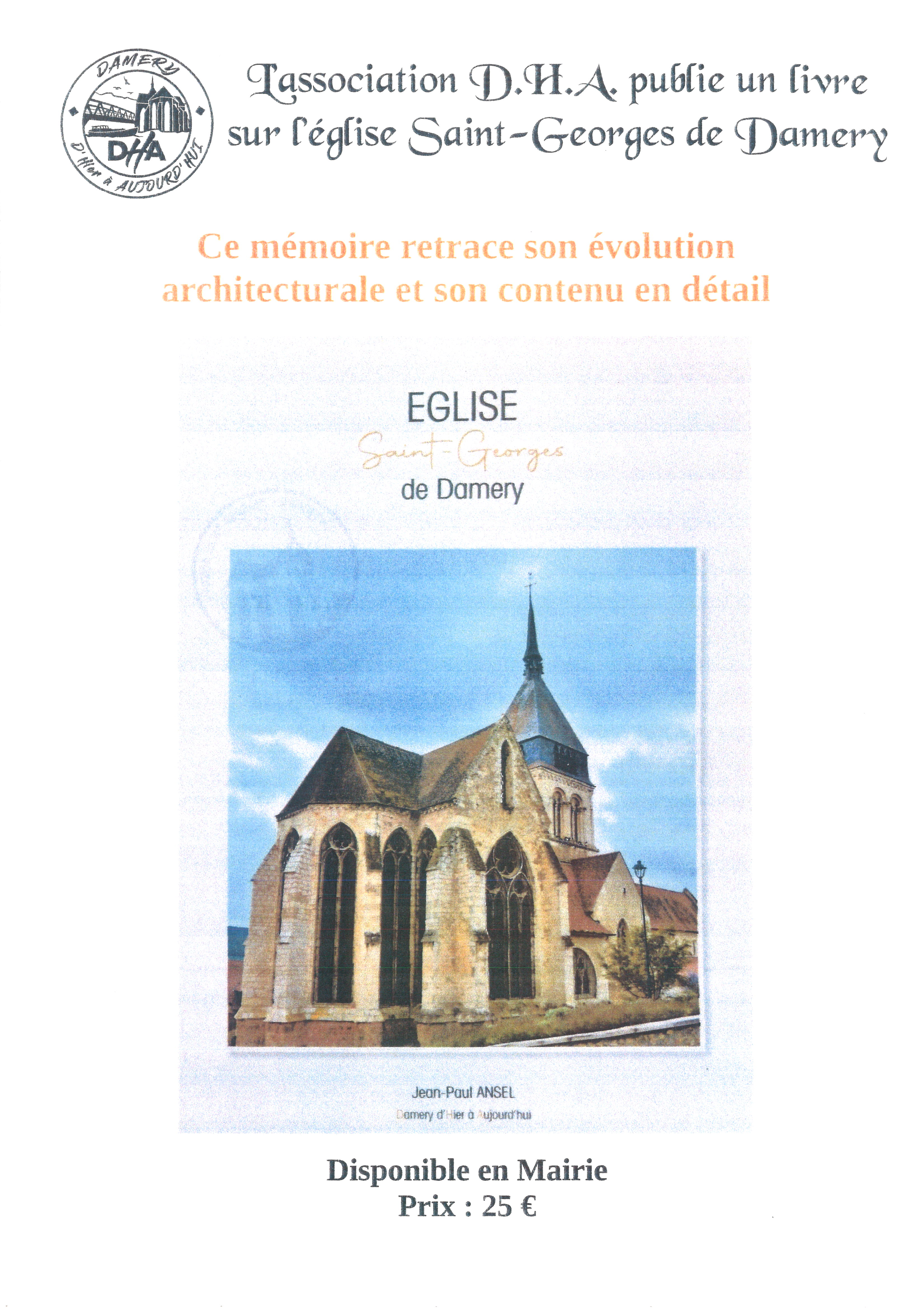 Livre retraçant l'histoire de l'église par DHA