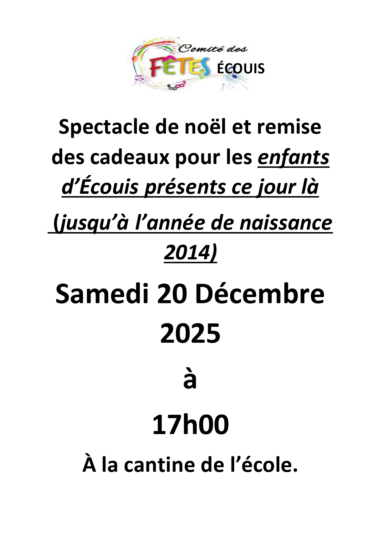 Affiche A4 pour spectacle de Noël 2025.jpg