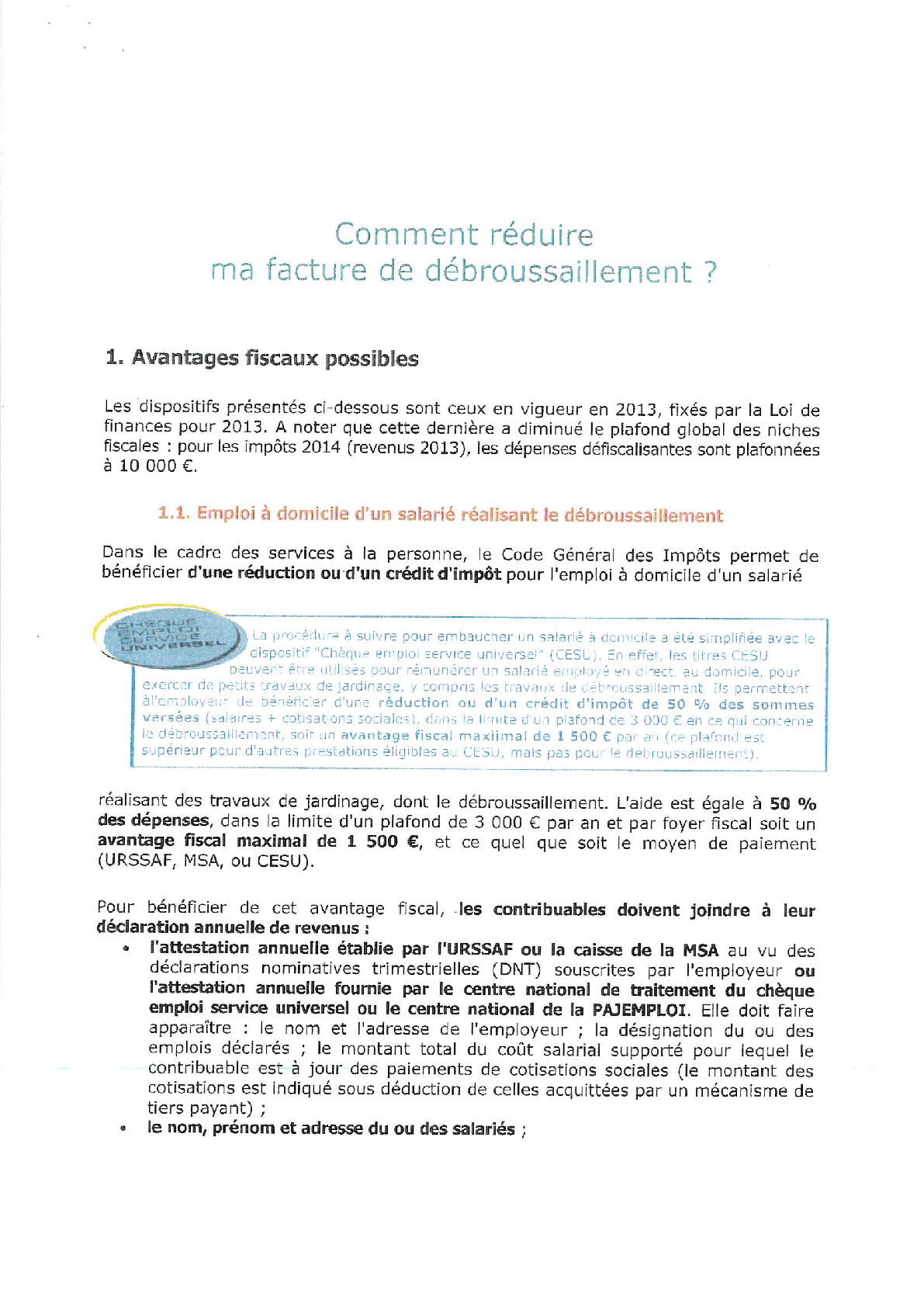 Aides à l'Obligations Légales de Débroussaillement.