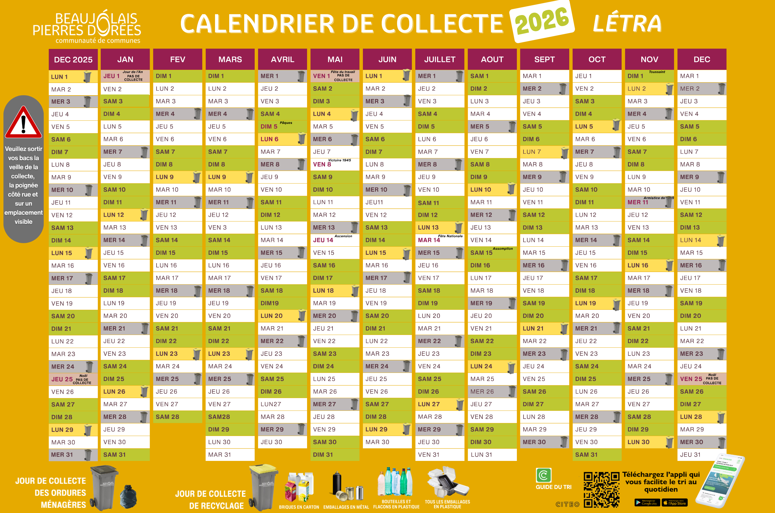 calendrier 2026