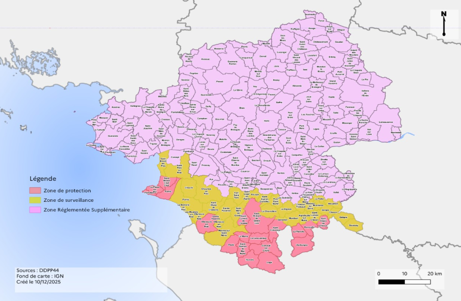 carte surveillance Influenza Aviaire - dec 2025.png