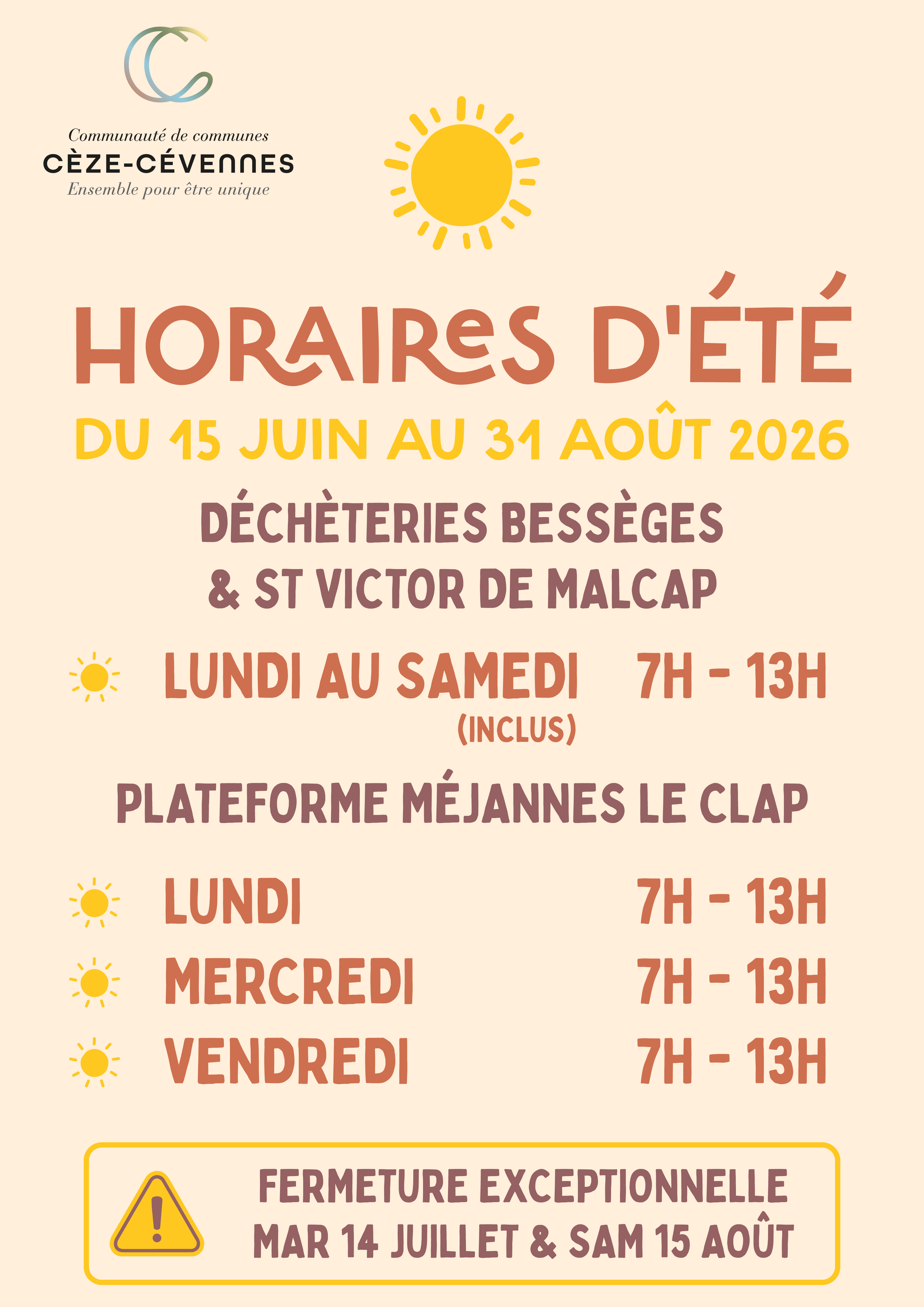 Affiche Horaires été 2026.jpg
